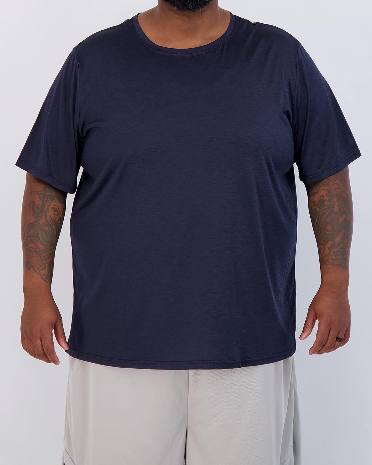 Real Essentials 3 Pack: Men’s Big & Tall Short Sleeve Dry Fit Crew Neck T-Shirt - Gym Workout Athletic Running Tee (3XT-5XT) - Image 2