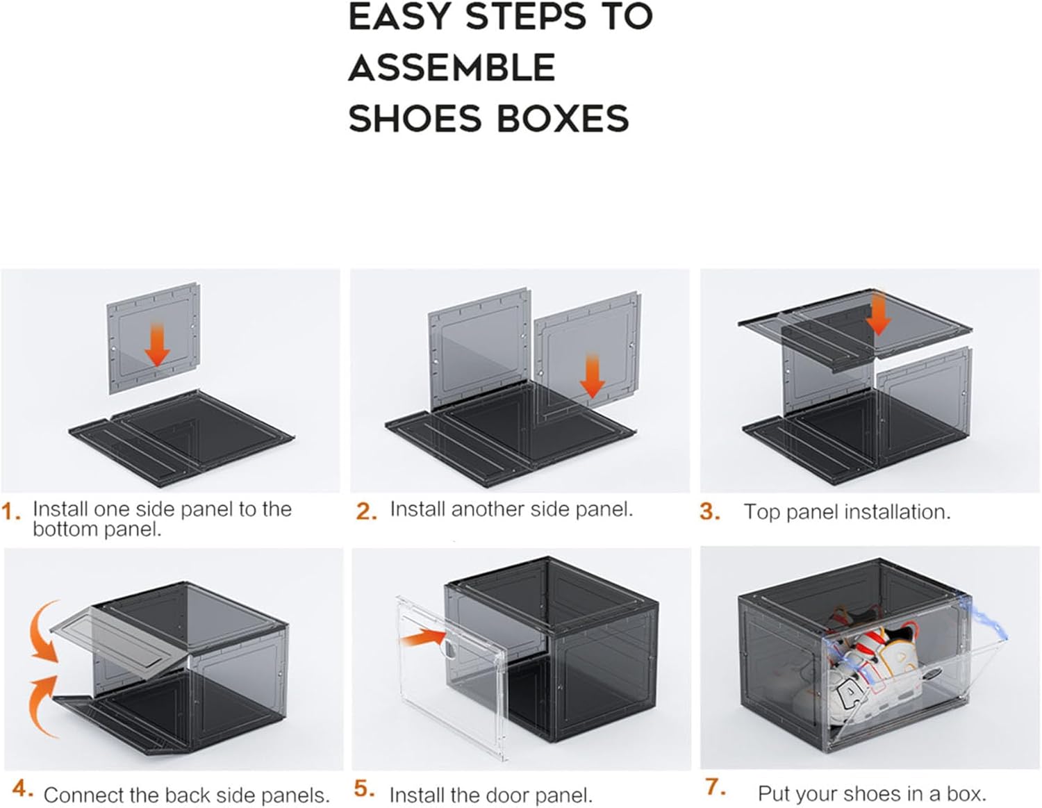 KEFA 12 PACK XL Shoe Storage Box Side Open Shoe Organizer