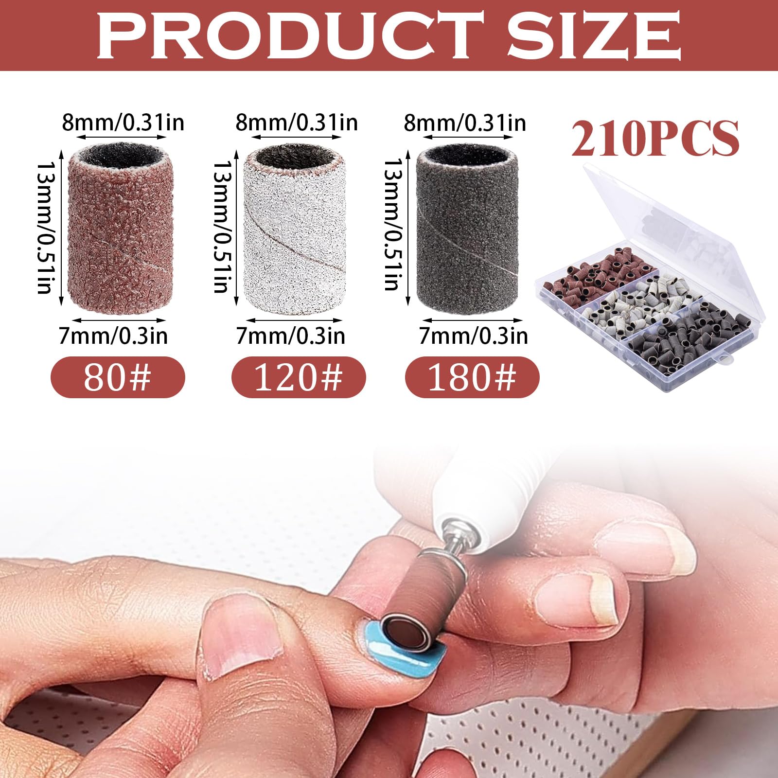 210 Pezzi Dremel Accessori Utensile Multifunzione Mini Smerigliatrice a Batteria Carta Abrasiva Carta Vetrata per Levigatrice Carta Vetrata Tamburo per Levigatura e Lucidatura Accessori