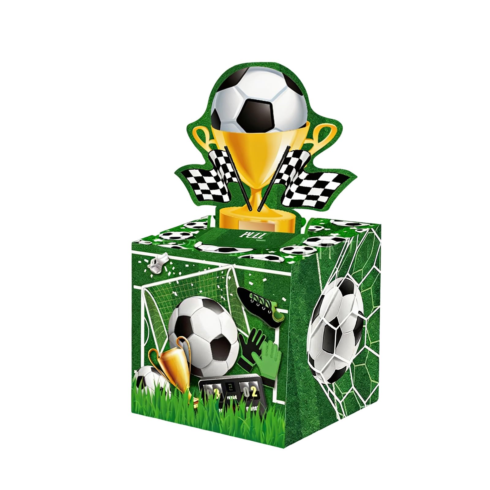 Qusinfc Themed Birthday Cash Pull Box Exciting Present for Childrens Football Celebration Decor Money Pull Birthday Gift