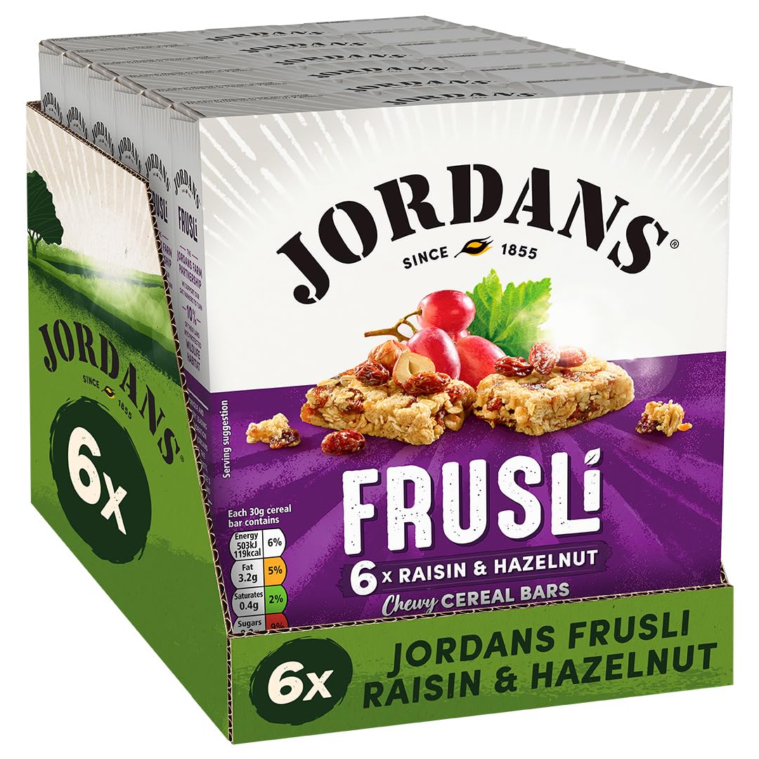 Jordans Frusli Juicy Raisins & Hazelnuts Bars 6 X 30G