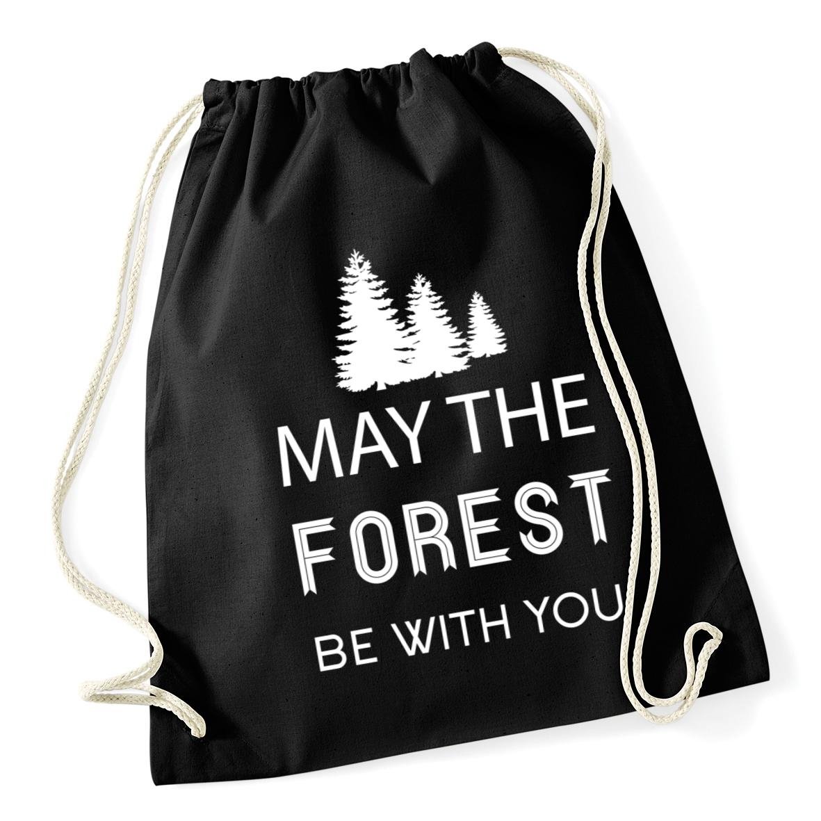 Hippowarehouse May the forest be with you Drawstring Cotton School Gym Kid Bag Sack 37cm x 46cm, 12 litres