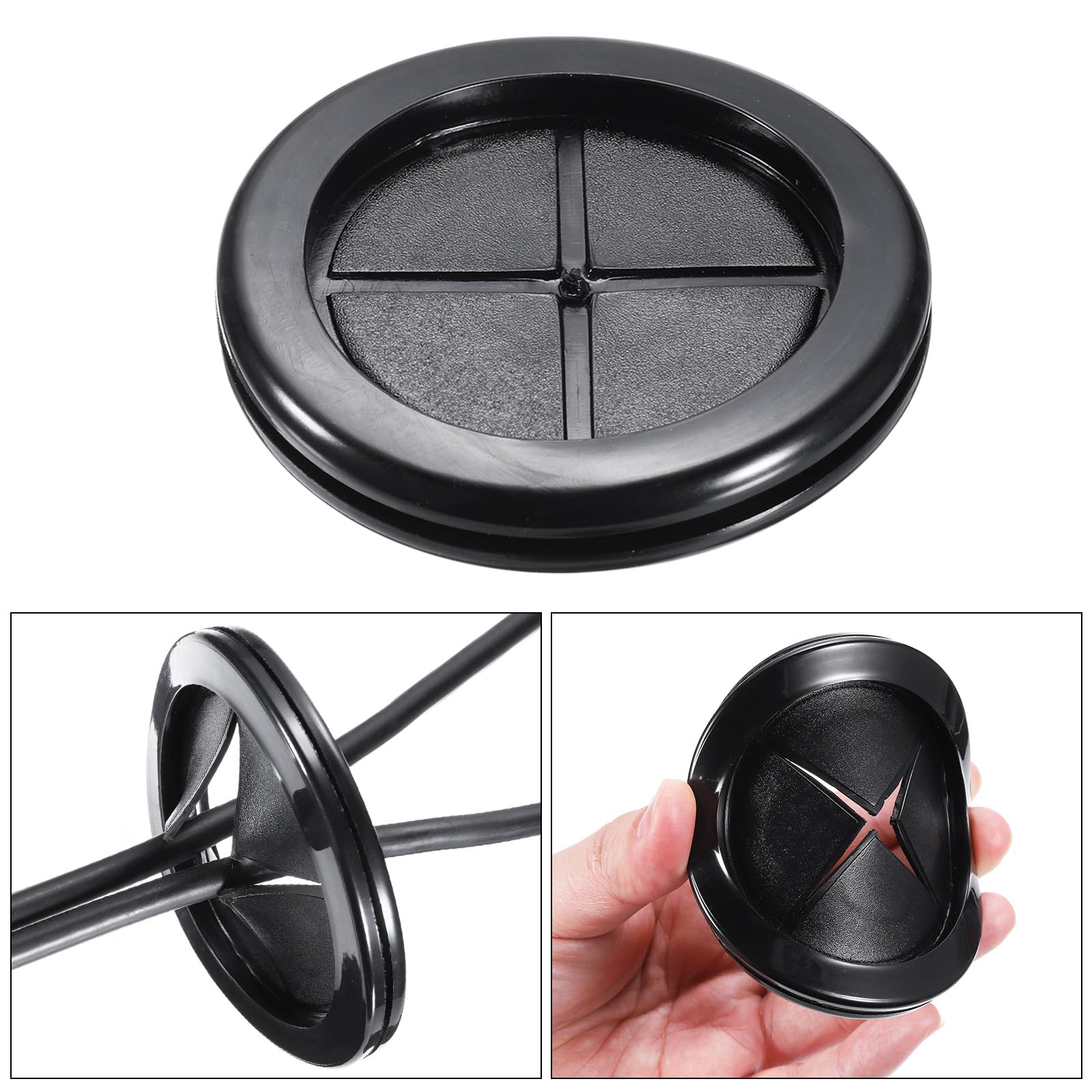 Lot De 50 Passe-fils / Joints En Caoutchouc Noir - Diamètre Intérieur 4mm, Extérieur 9mm - Uxcell