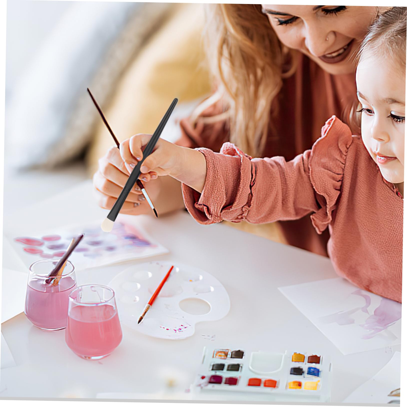 5 Set Di Pennelli Per Pittura Pennelli Per Acquerelli Strumenti Per Pittura A Pennelli in Setole Di Nylon Pennelli Per Pittura Kit Artigianale Multifunzionale 7 Pezzi*5