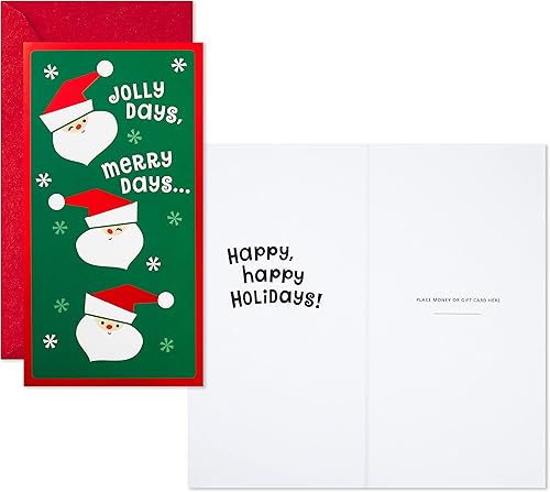 Miniatura 2 de Hallmark Paquete de tarjetas de regalo o dinero de Navidad para niños, Papá Noel (10 tarjetas navideñas con sobres)