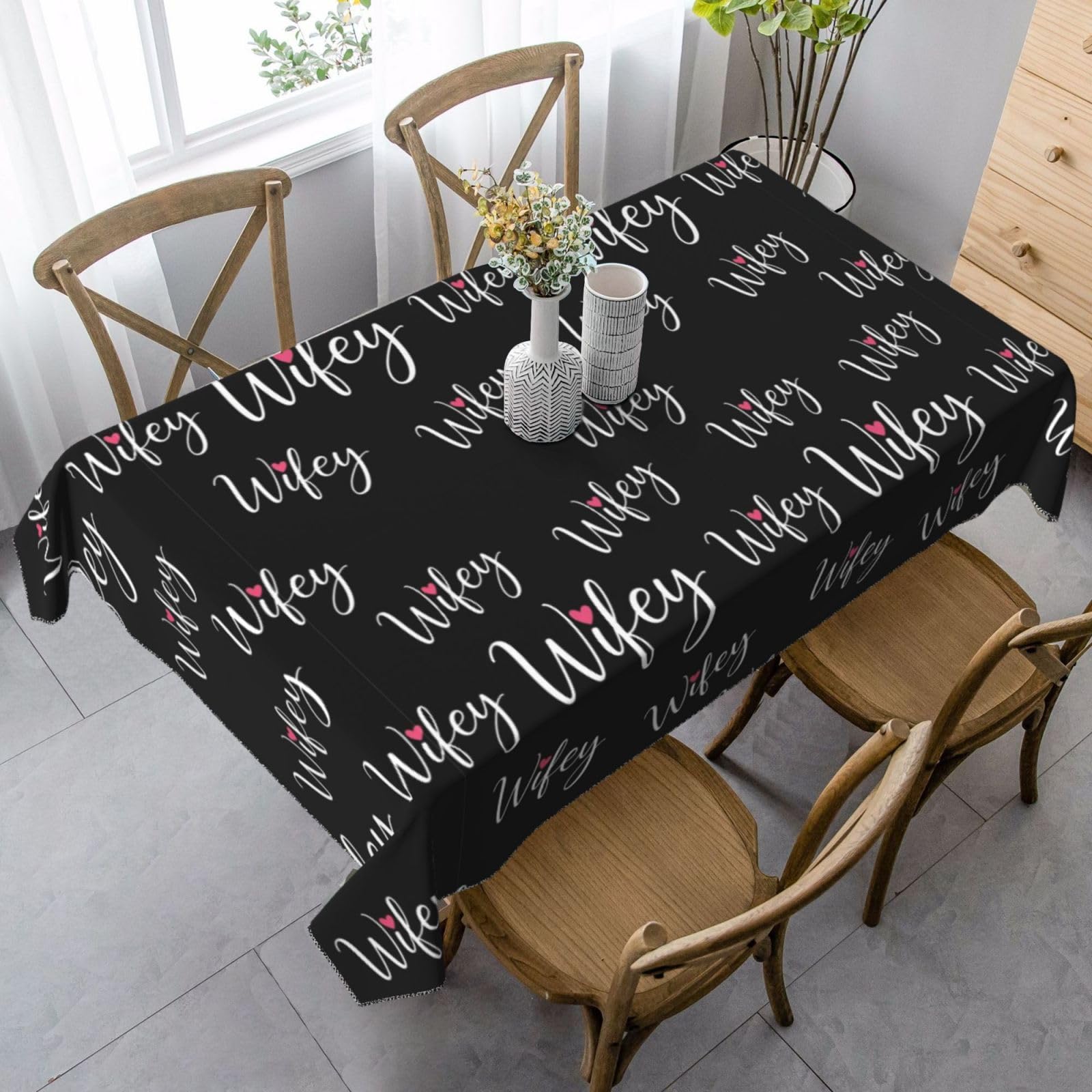 Nappe lavable anti-taches 137X183cm et couverture de table de salle à manger