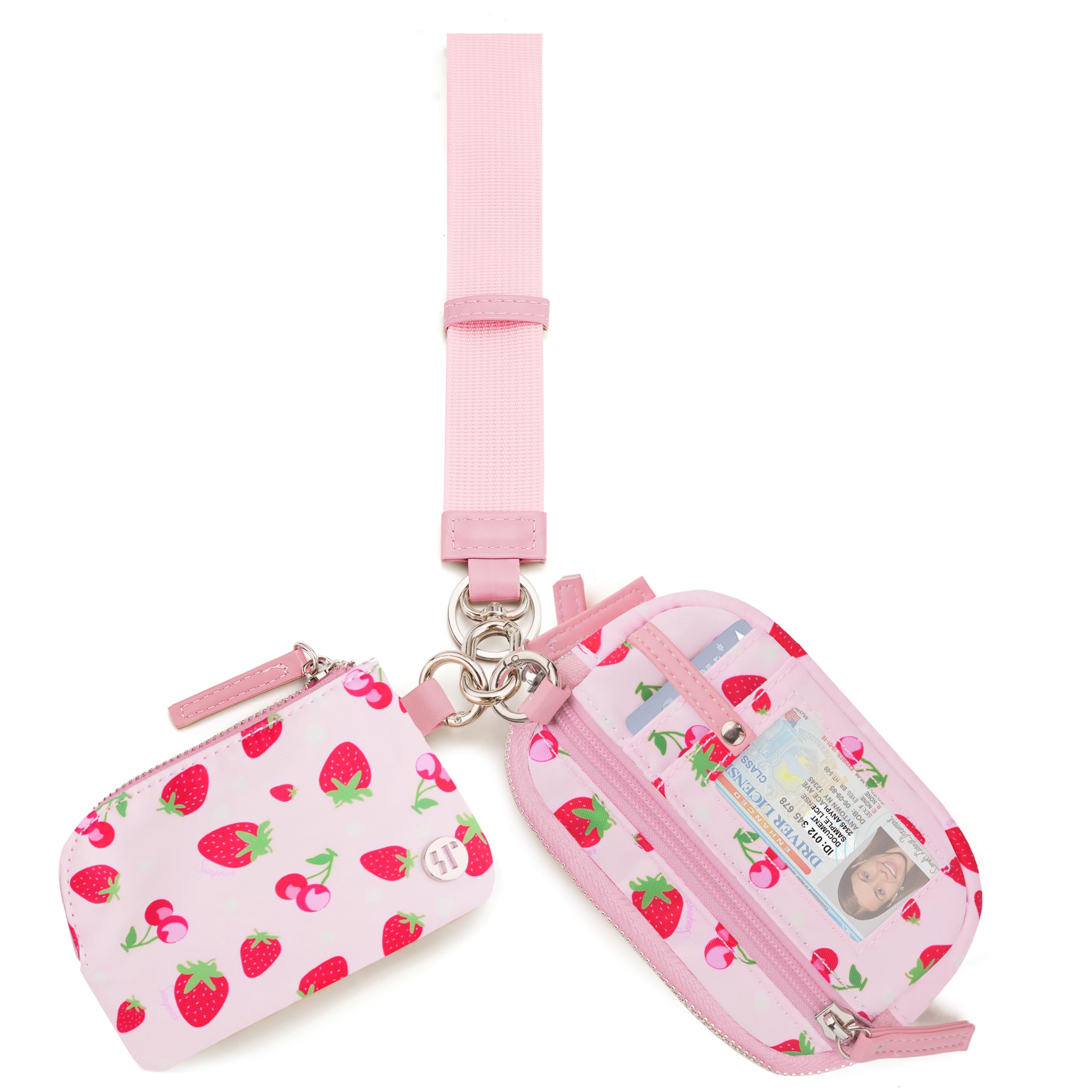 Wallet Wristlet for Women, RFID Wallet Keychain with Dual Pocket
