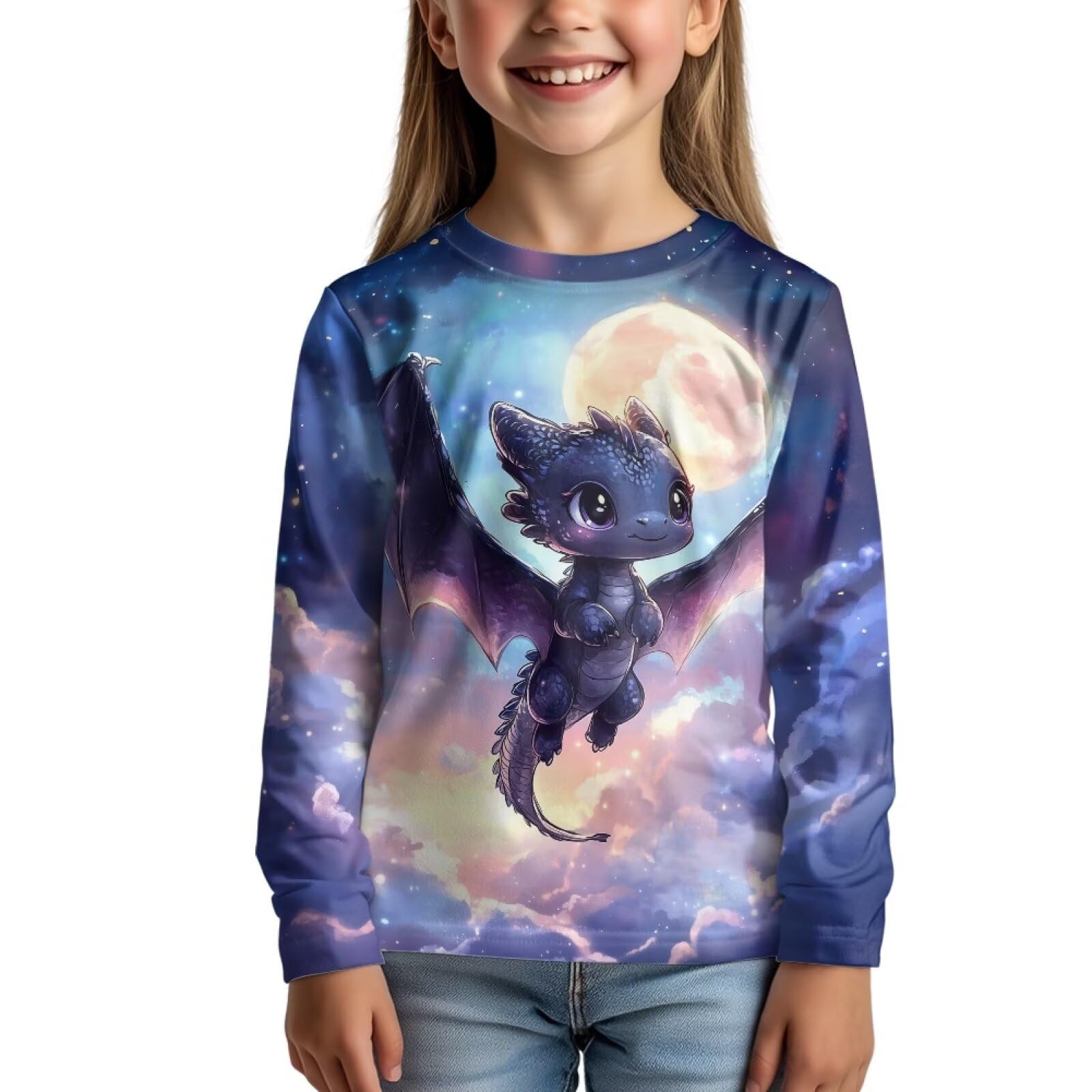 Uourmeti Girls Graphic Tees Long Sleeve T Shirts for Teens Casual Tshirts Junior Sportswear Fall Tops