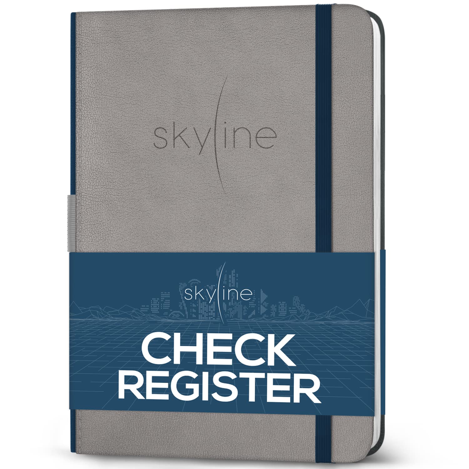 Skyline Check Register Book, Checkbook Bookkeeping Ledger, Gray
