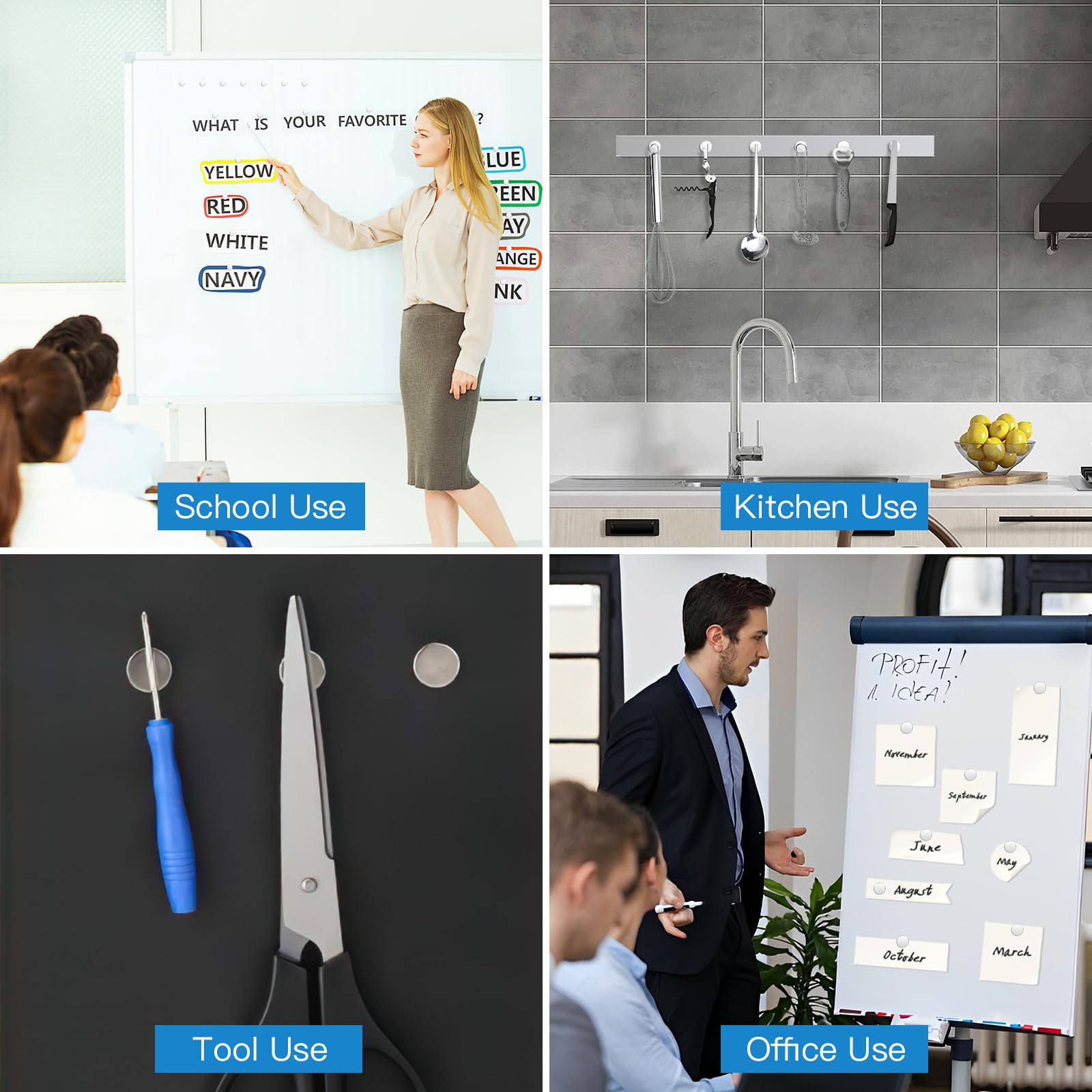 Bayertal® Neodymium Magneten 10x2mm 60 Stuks, N52 Extra Sterk Met 3M Lijm Mini Zelfklevende Voor Magneetbord Whiteboard Koelkast Kantoor Werkplaats Huishouden Plakt Zelfs Zonder Metaal 1901352161