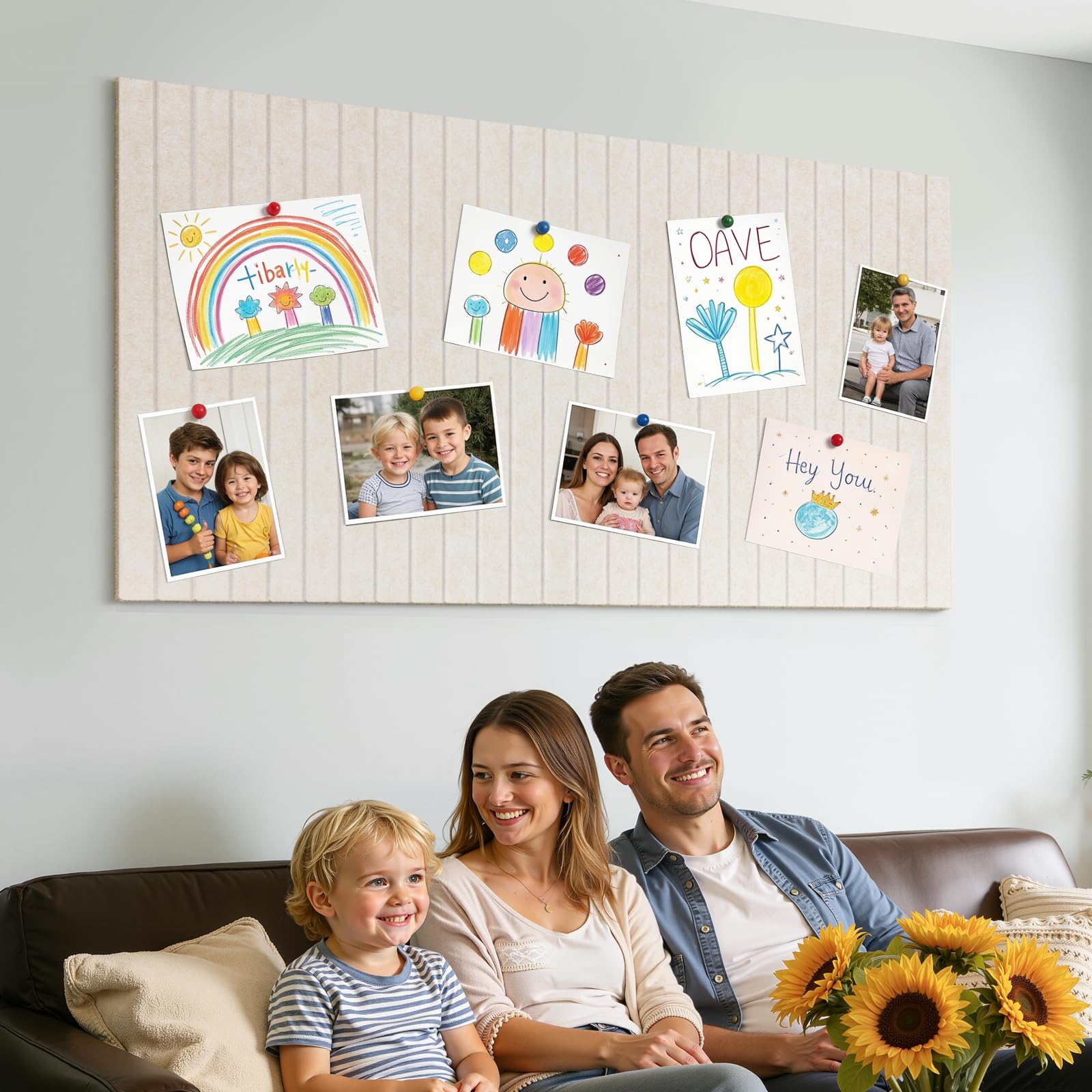 Bacheca in Sughero in Feltro 80x40 cm Bacheca Foto da Parete in Feltro Lavagna in Sughero 9 mm di Spessore con 45 Puntine per Ufficio, Casa e Cameretta dei Bambini Cammello Chiaro