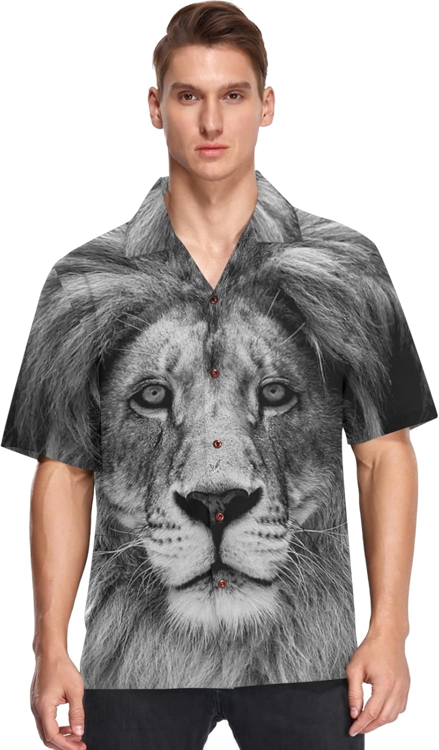 visesunny Mens Casual Button Down Short Sleeve Hawaiian Shirt Aloha Shirt