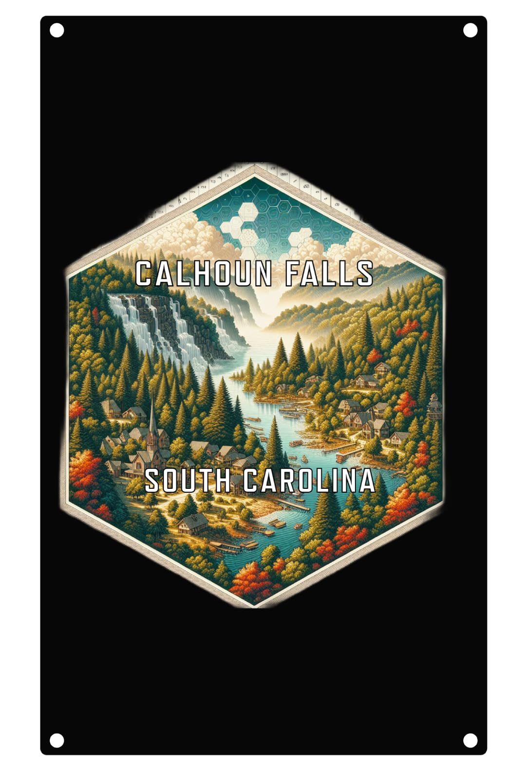 Calhoun Falls South Carolina Travel Destination Souvenir Metal Sign 9 x 15