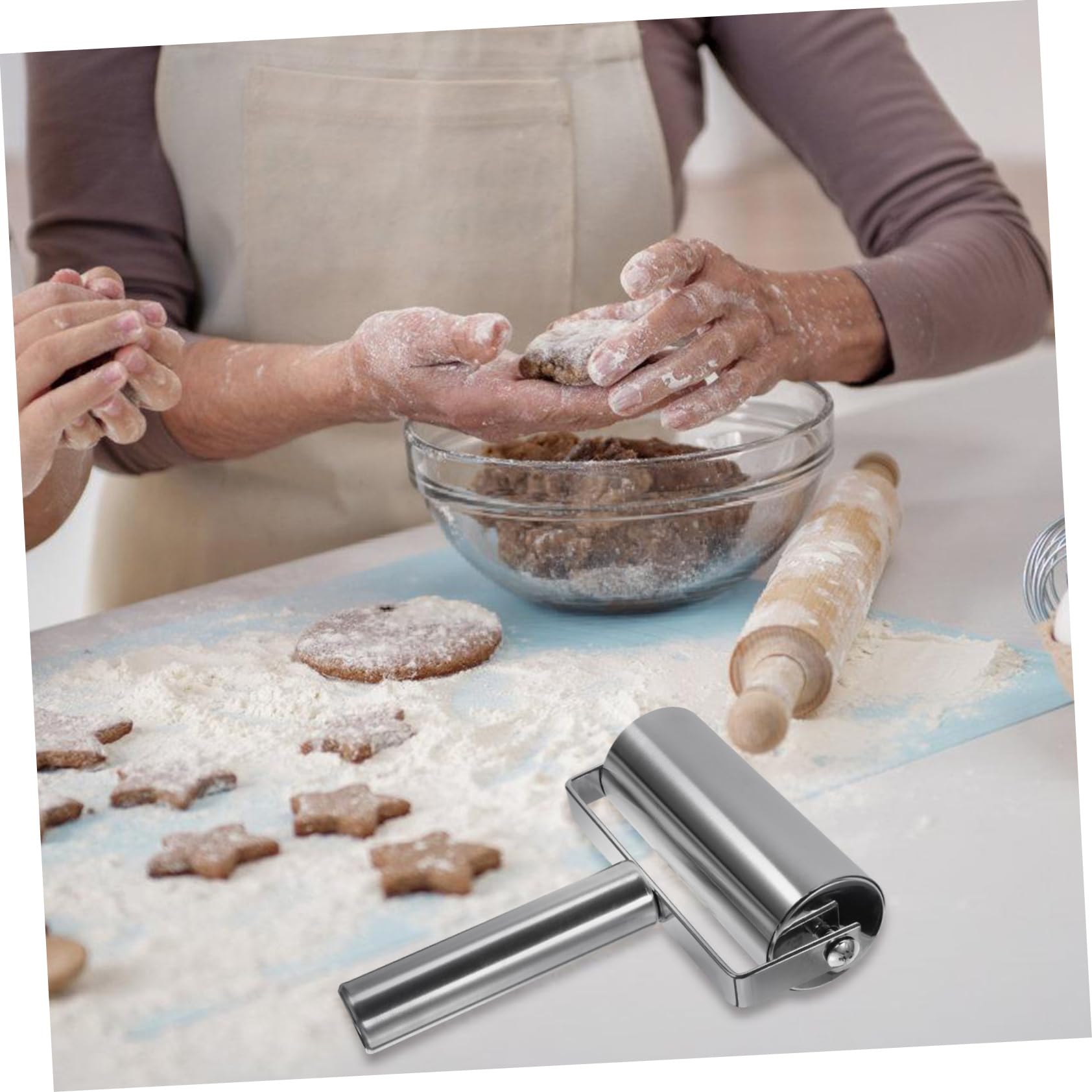 Amazon | MUCKLILY ステンレス製 麺棒 ペストリーローラー 生地伸ばし