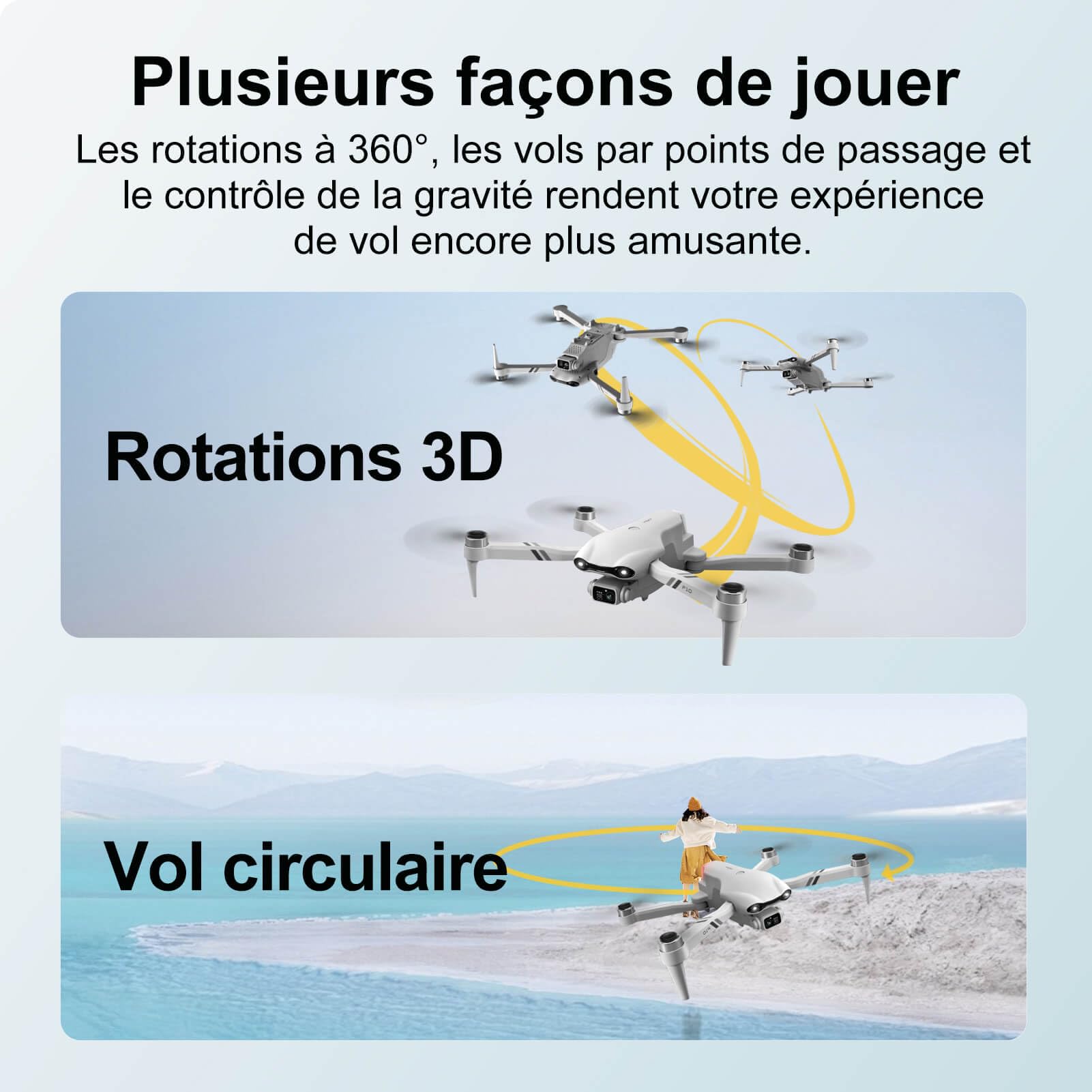 Jiakora Drone avec Caméra pour Enfant et Adulte, FPV Mini Drone Pliable pour Débutant, Quadricoptère à Moteur sans Balais, Maintien d'Altitude, Contrôle via Application, Jouets et cadeaux pour garçons