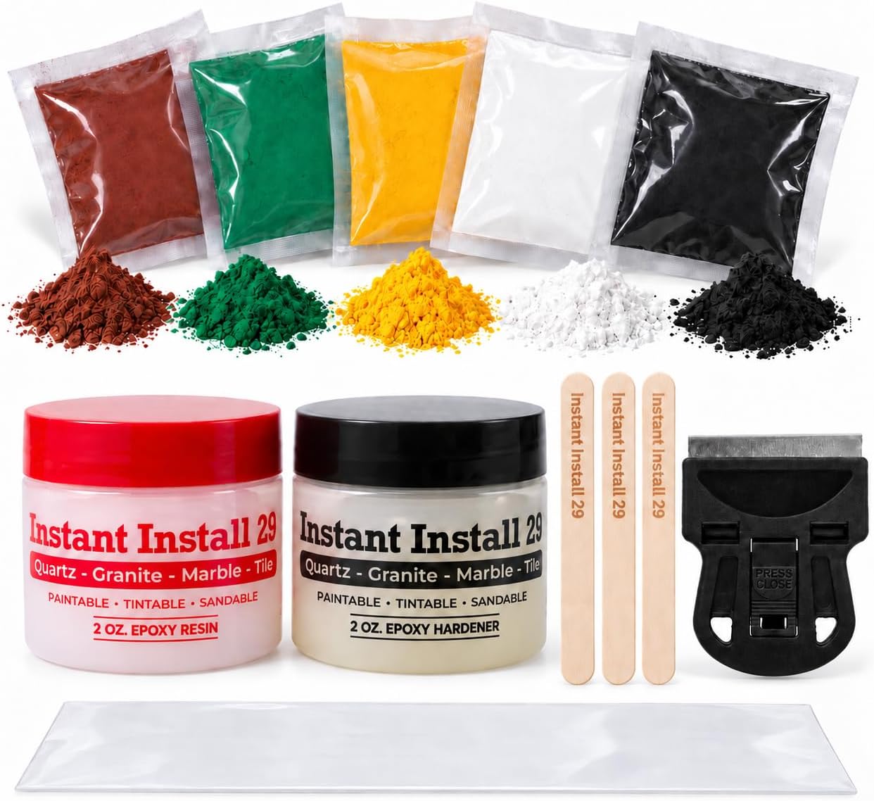 II29 Complete 4 oz. Stone Kit - Chips, Cracks, Rebuilds. EZ-Tint 5-Pack