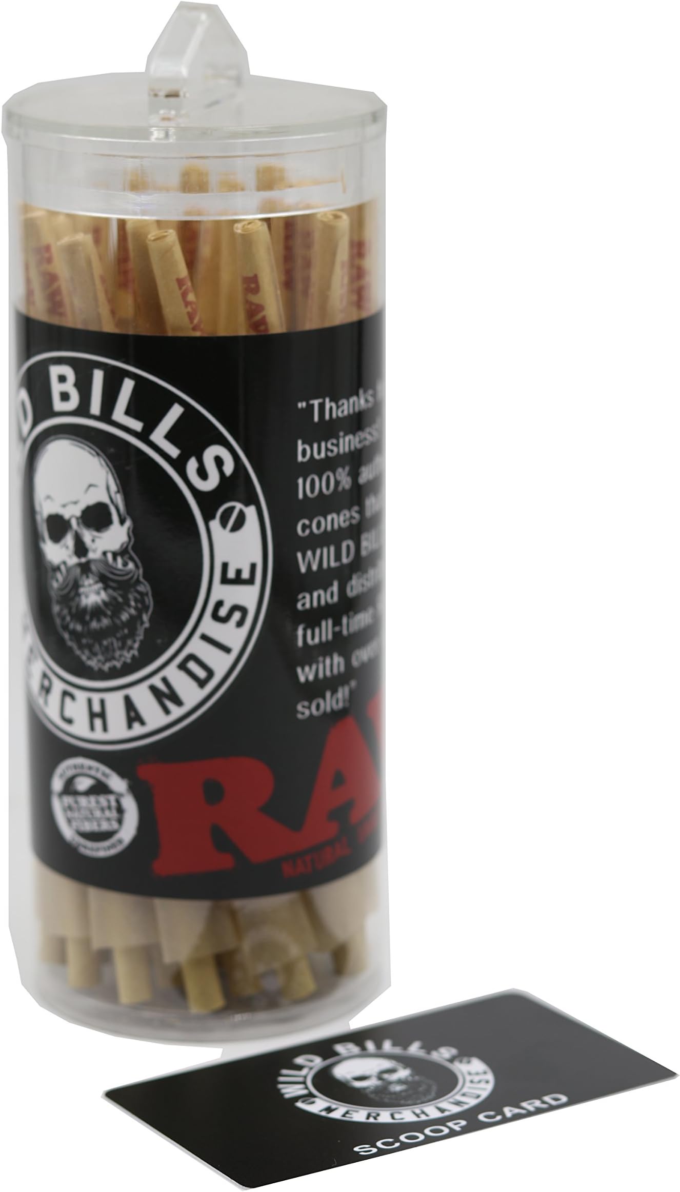 Raw Classic King Size Pre Rolled Cones |102 count | With Wild Bills Scoop card