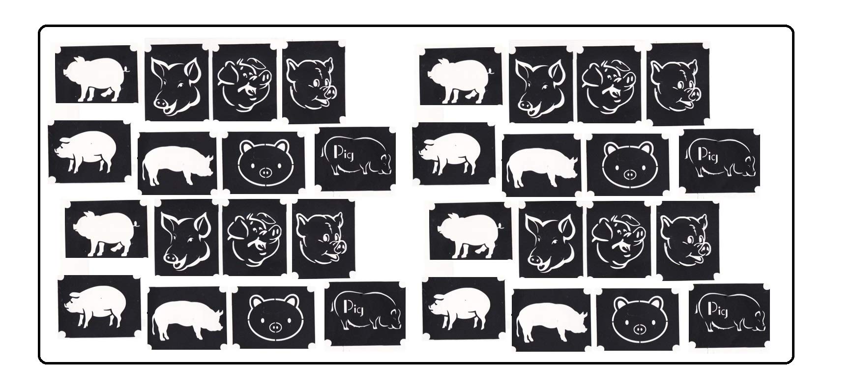 Pig Piglet Collection (Pig Piglet Body Art Tattoo Stencils)