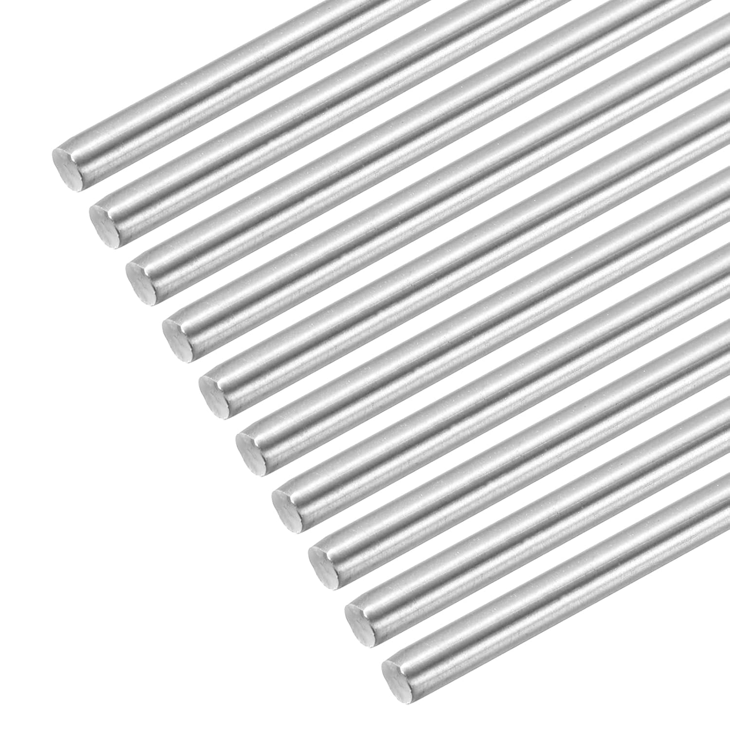 MECCANIXITY 304 Stainless Steel Round Rods, 6mm x 400mm Solid Shaft Rods for DIY Craft Model Car Helicopter Airplane, Pack of 16