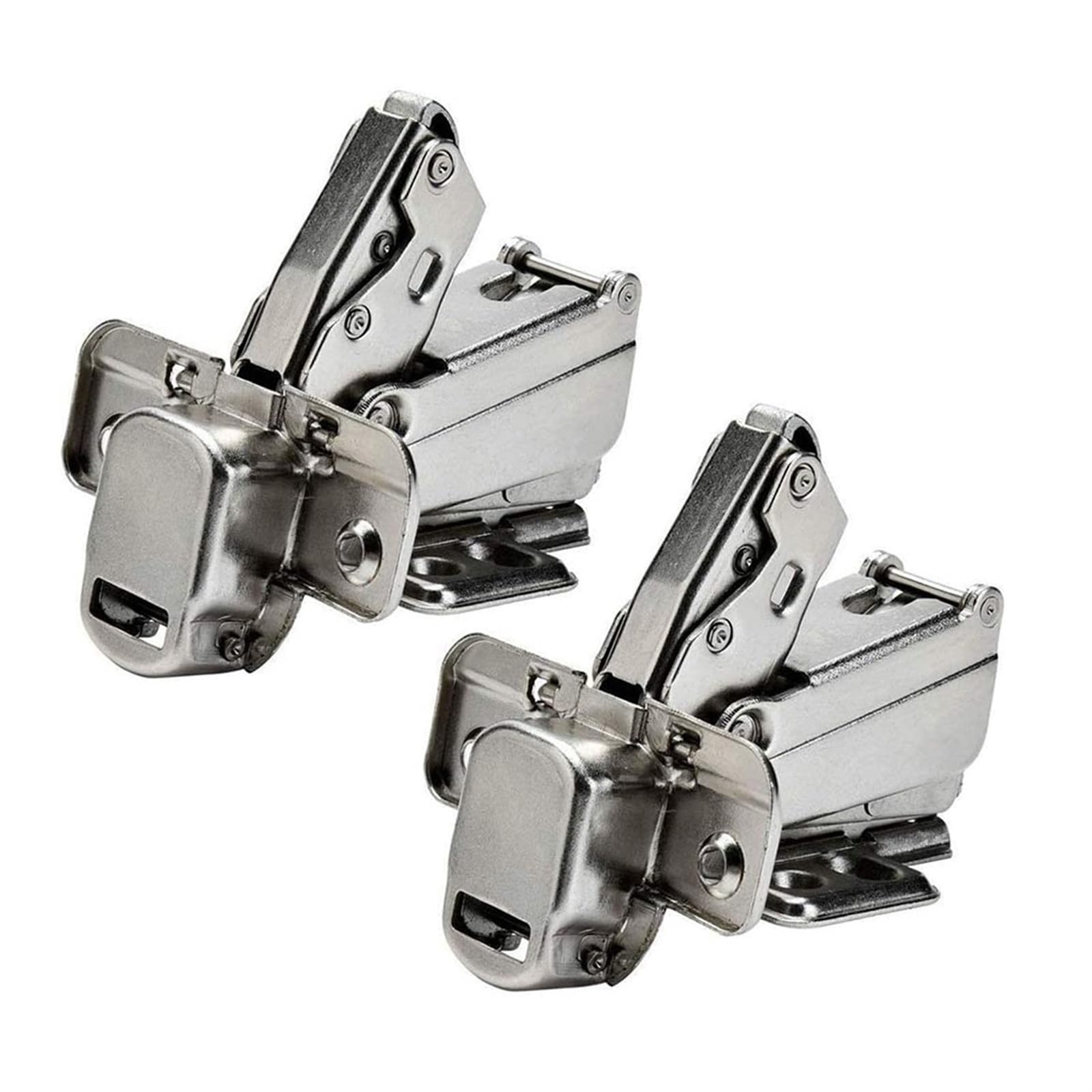 2 Pieces of 175 Degree Hinges, Frameless Cabinet Door Hinges, Hidden Hydraulic Adjustable Mounting Hinges