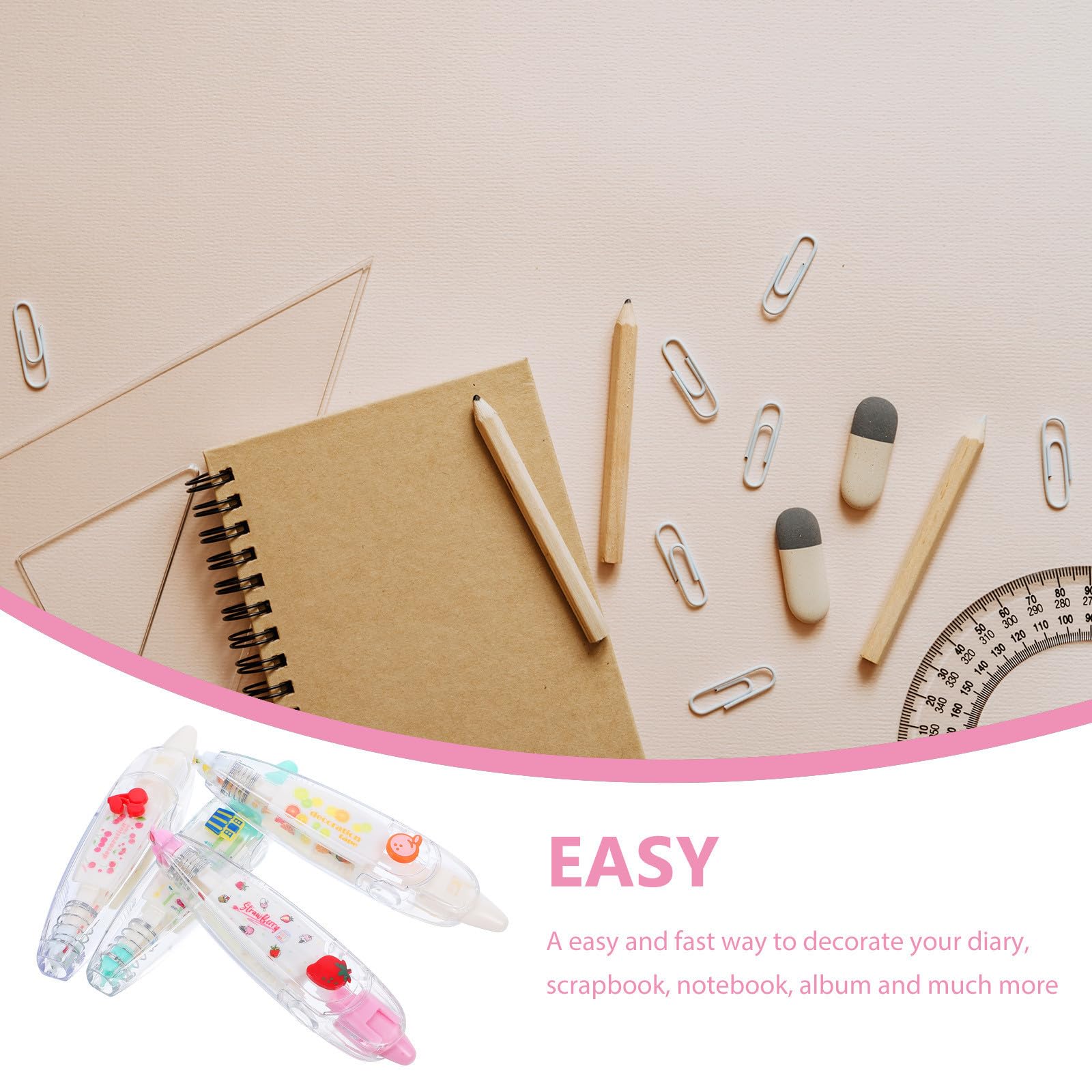 SHINEOFI 12pièces Ruban Décoratif De Pratique Pour Scrapbooking Lettres Et Aléatoires Accessoires De Bureau Et