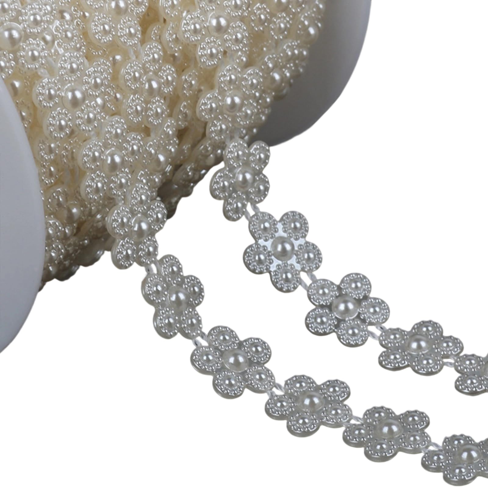 Tsophreniq Artificial Pearls String Beads Chain Imitation Pearls Resin Beads Chain for Art Craft Wedding Decoration Jewelry Making Bridals Bouquets