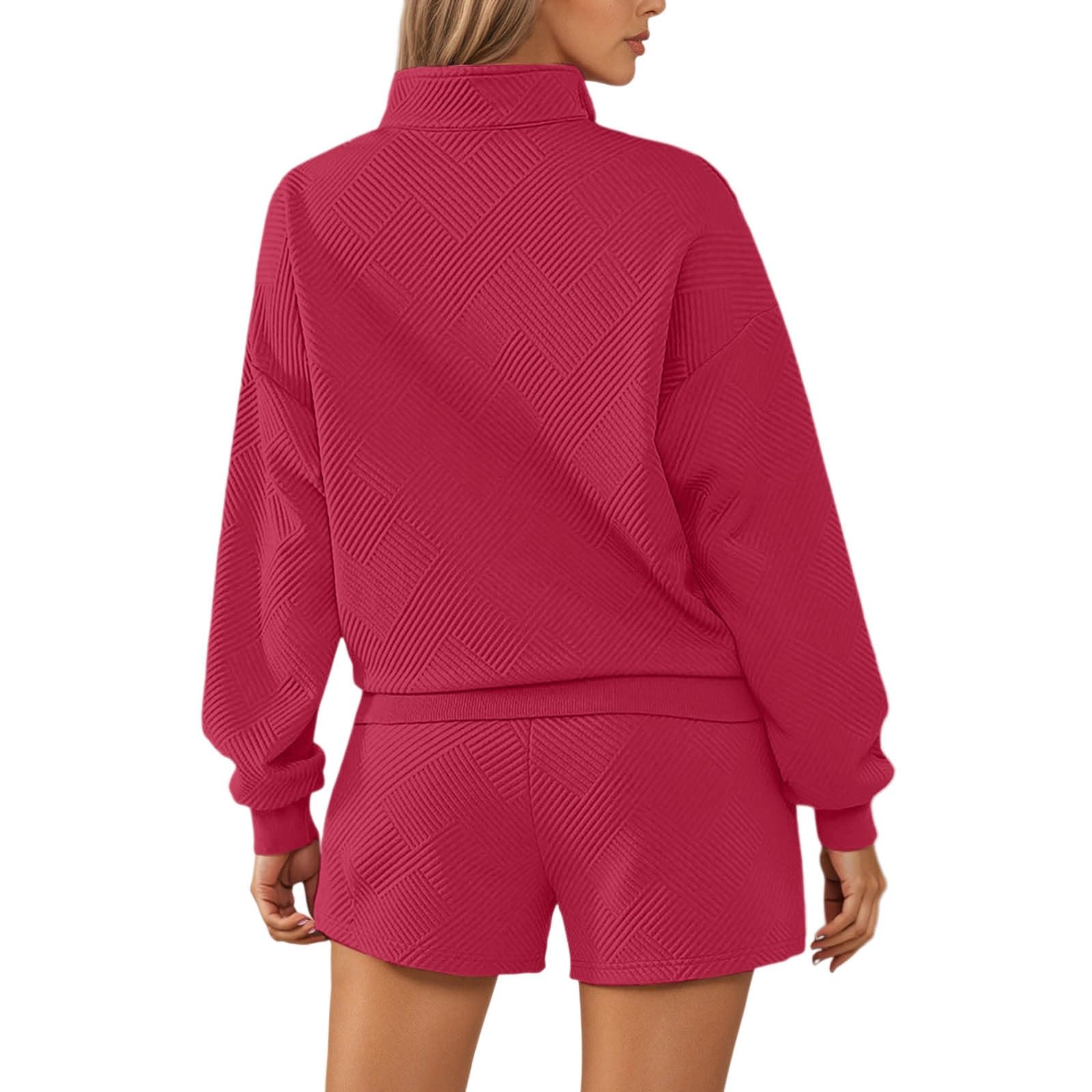 Lässiger, einfarbiger Kapuzenpullover und Shorts, weiches, sportliches Trainingsanzug-Outfit für bequeme Sportbekleidung