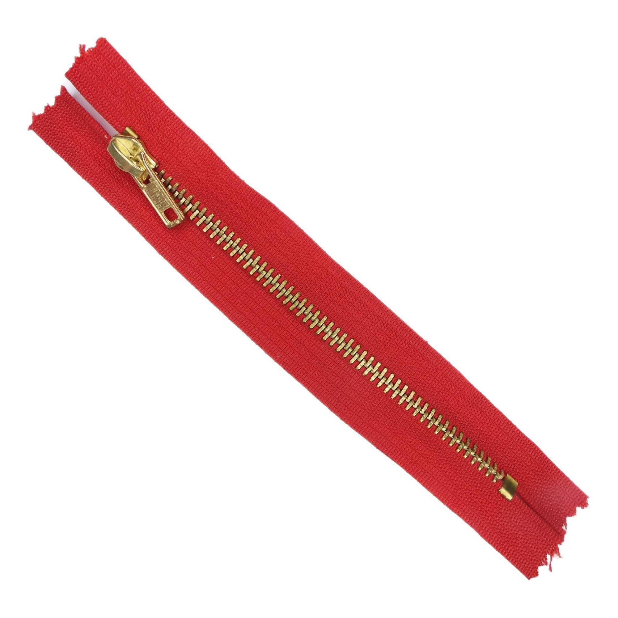 Metal Closed End Zips Brass 15cm 6 Inch Trouser Heavy Duty Buy 1 Or 2 732D, Red Dark, 2 โ image 1