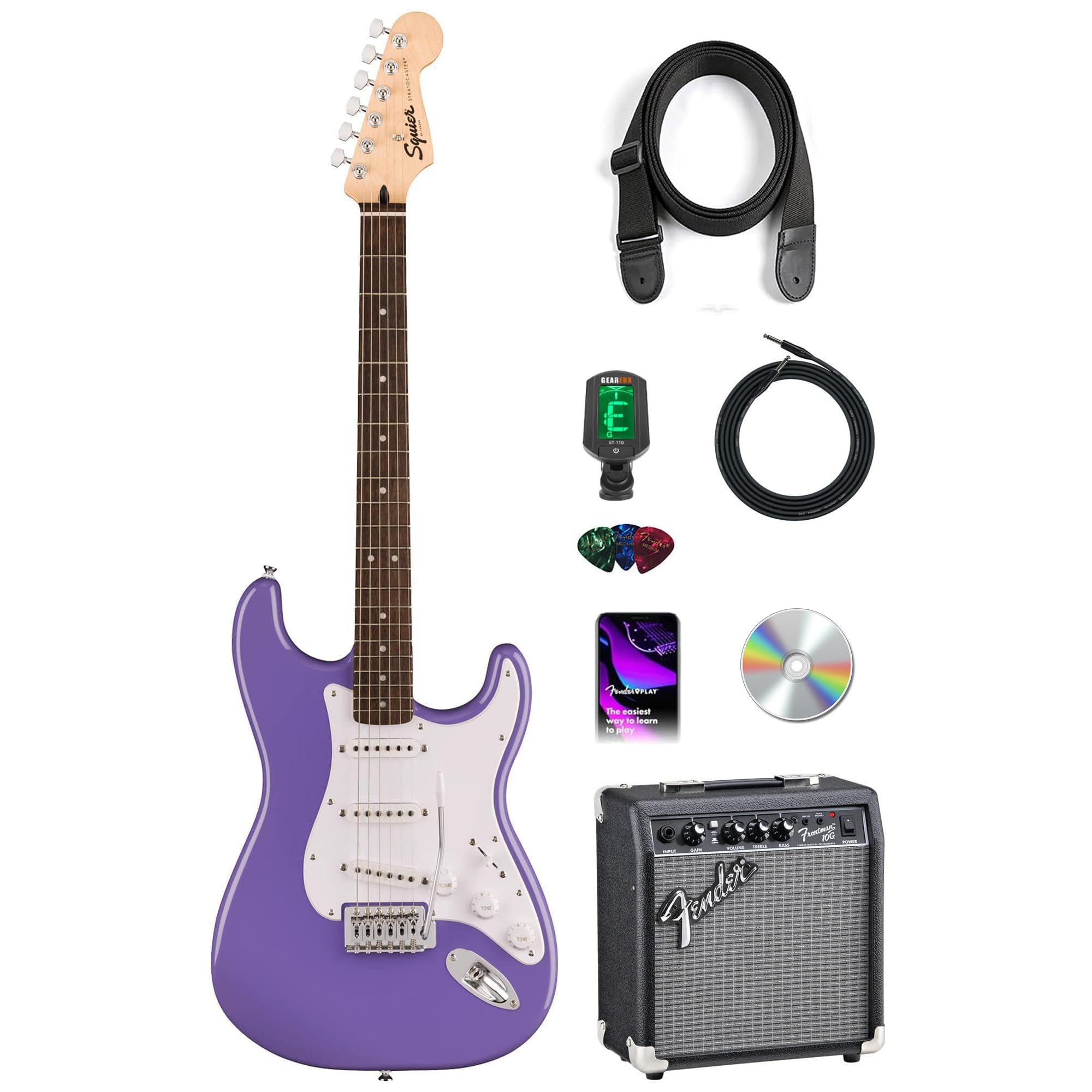 Amazon.com: Fender Squier Sonic Stratocaster - Ultraviolet Bundle