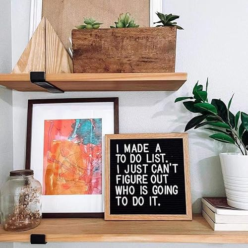 Miniatura 4 de Tablero de letras de fieltro, 10 x 10 pulgadas, letrero de madera intercambiable, marco de madera, montaje en pared, con soporte de exhibición (gris)