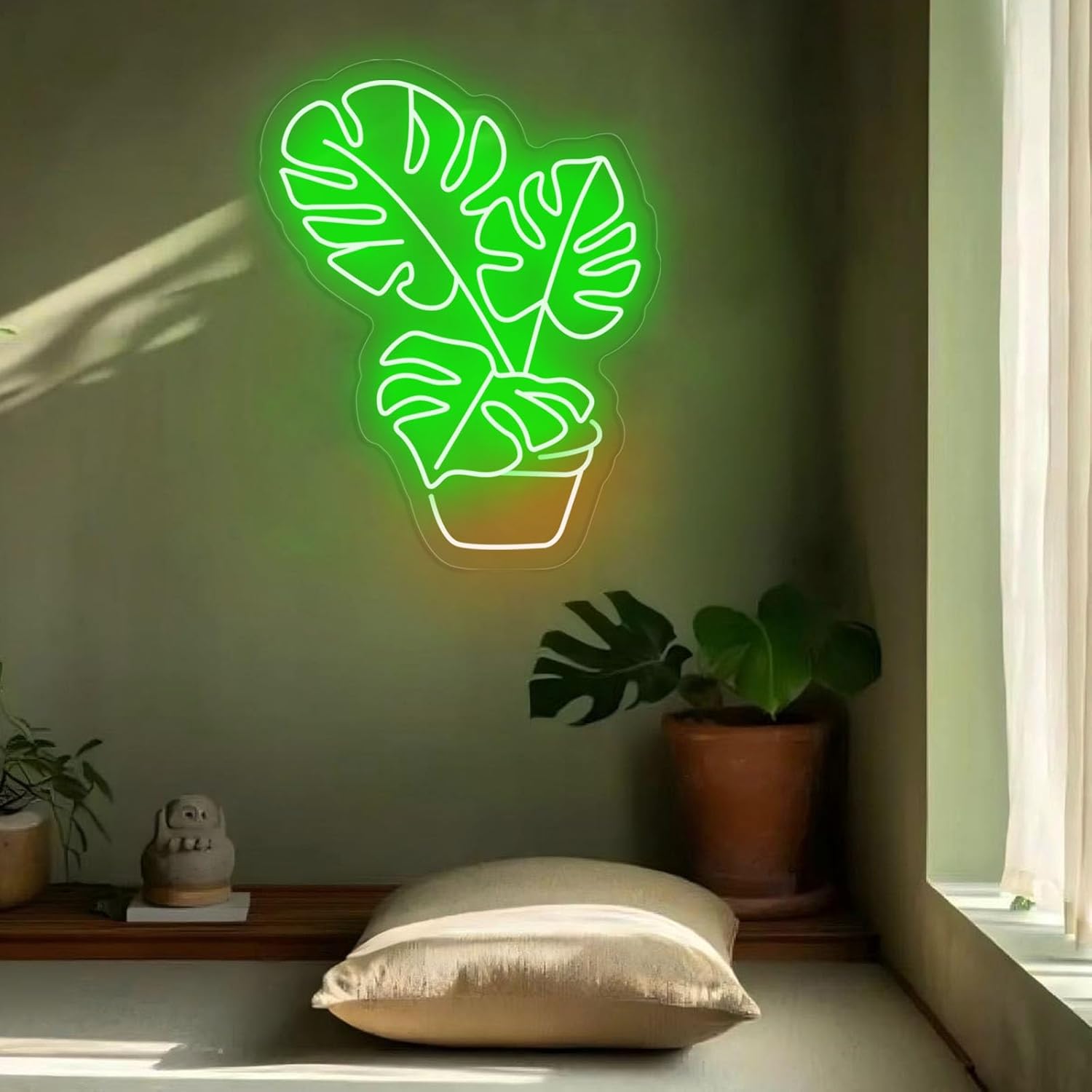 Monstera Neon Sign Monstera Leaf Led Neon Light for Wall Deocor Plant Neon Sign leaf Led Neon Light for Bedroom Living Room Bar Flower Shop Business Party Gift for Boys teens（16.5in*13in）