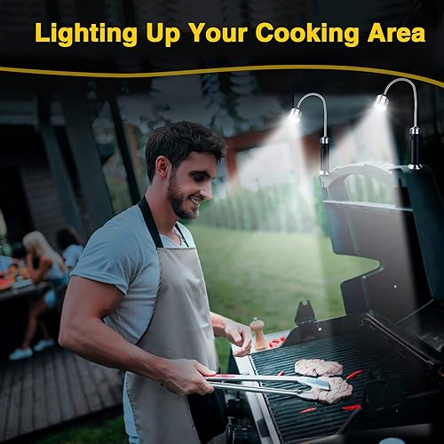 Miniatura 5 de Jasee Luz para parrilla de barbacoa, accesorios de barbacoa para exteriores con base magnética, regalos de calcetines para hombre, cuello flexible