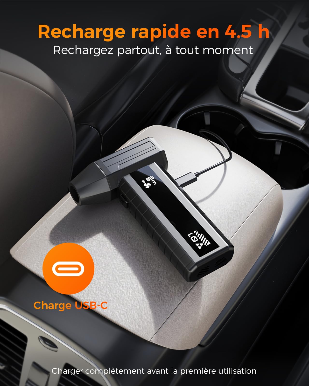 Souffleur Air Comprimé Sans Fil – Mini Souffleur Puissant 200 000 tr/min, Souffleur Batterie 10 500 mAh pour Nettoyage PC & Clavier, Écran Intelligent, LED, USB-C
