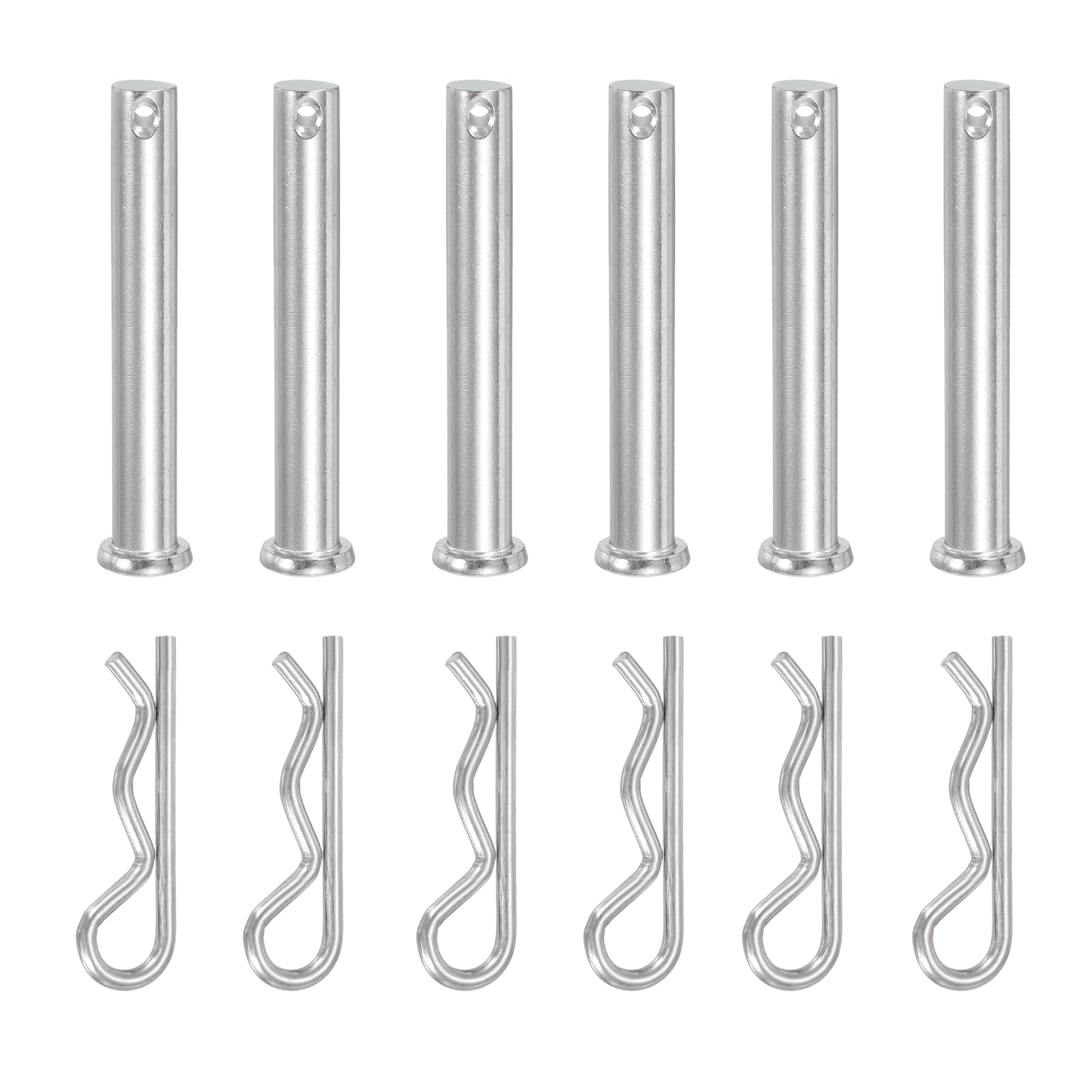 YELARXI 6 Pcs M10x70mm Single Hole Clevis Pin with R Shaped Spring Cotter Pin