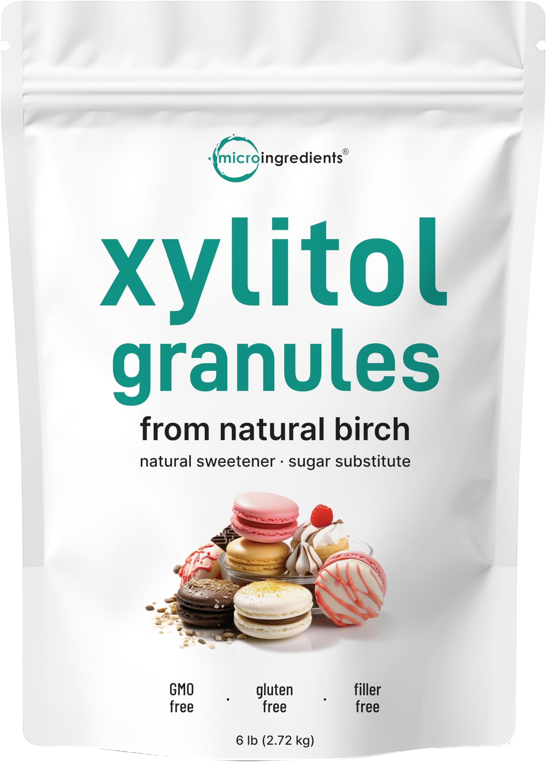 Xylitol Sweetener, 6 Pounds, Natural Sweetener, 1:1 Sugar Substitute and Low Calorie, Great for Baking and Cooking, No After Taste, Keto Friendly