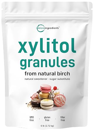 Xylitol Sweetener, 6 Pounds, Natural Sweetener, 11 Sugar Substitute and Low Calorie, Great for Baking and Cooking, No After Taste, Keto Friendly