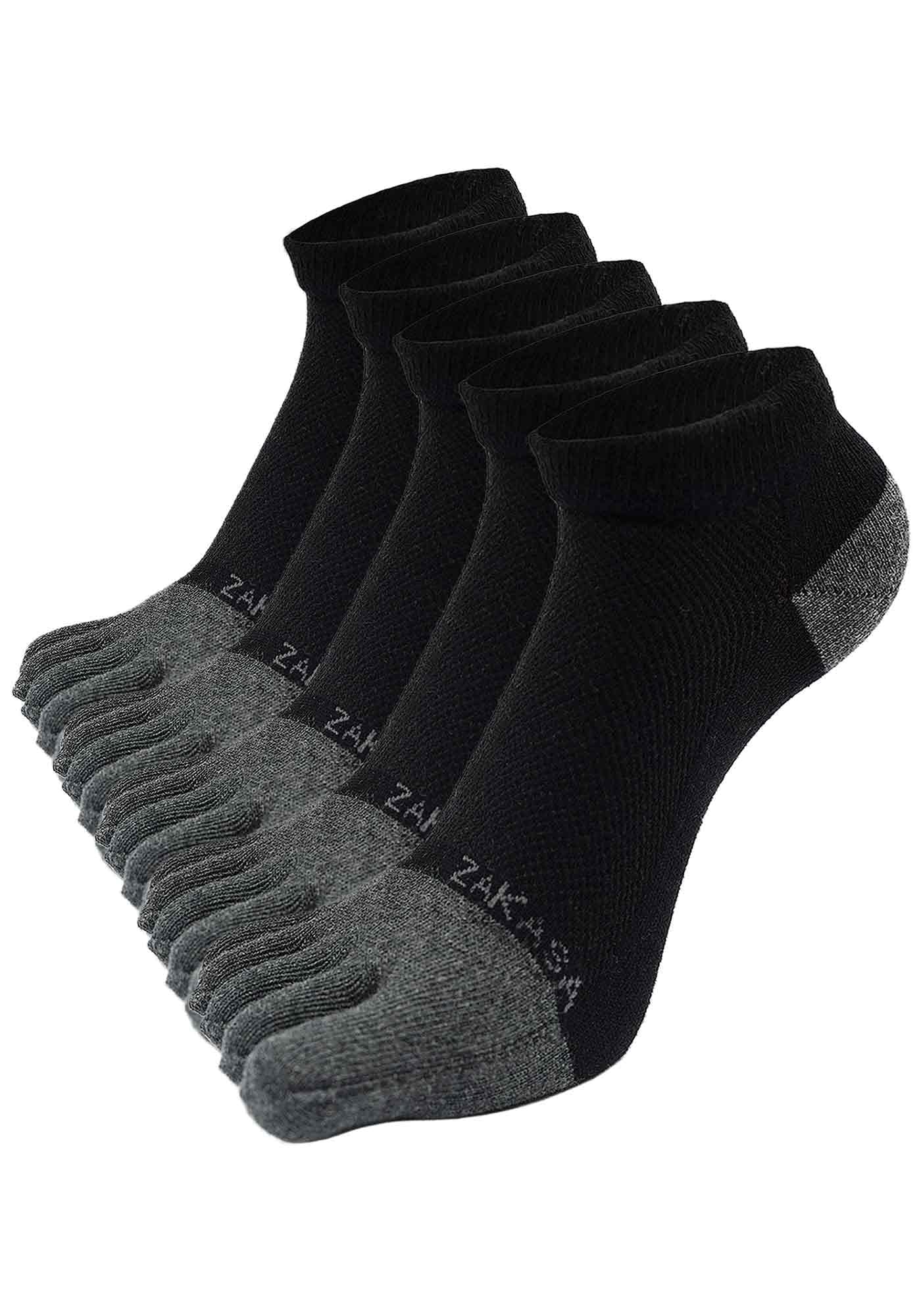 ZAKASA Calze Con Dita Uomo Sportivi: Cotone Calzini con Cinque Dita Calzino Corti 5 Dita Separate Traspiranti calzetti Five Finger per Running Fitness Sport 5 Paia
