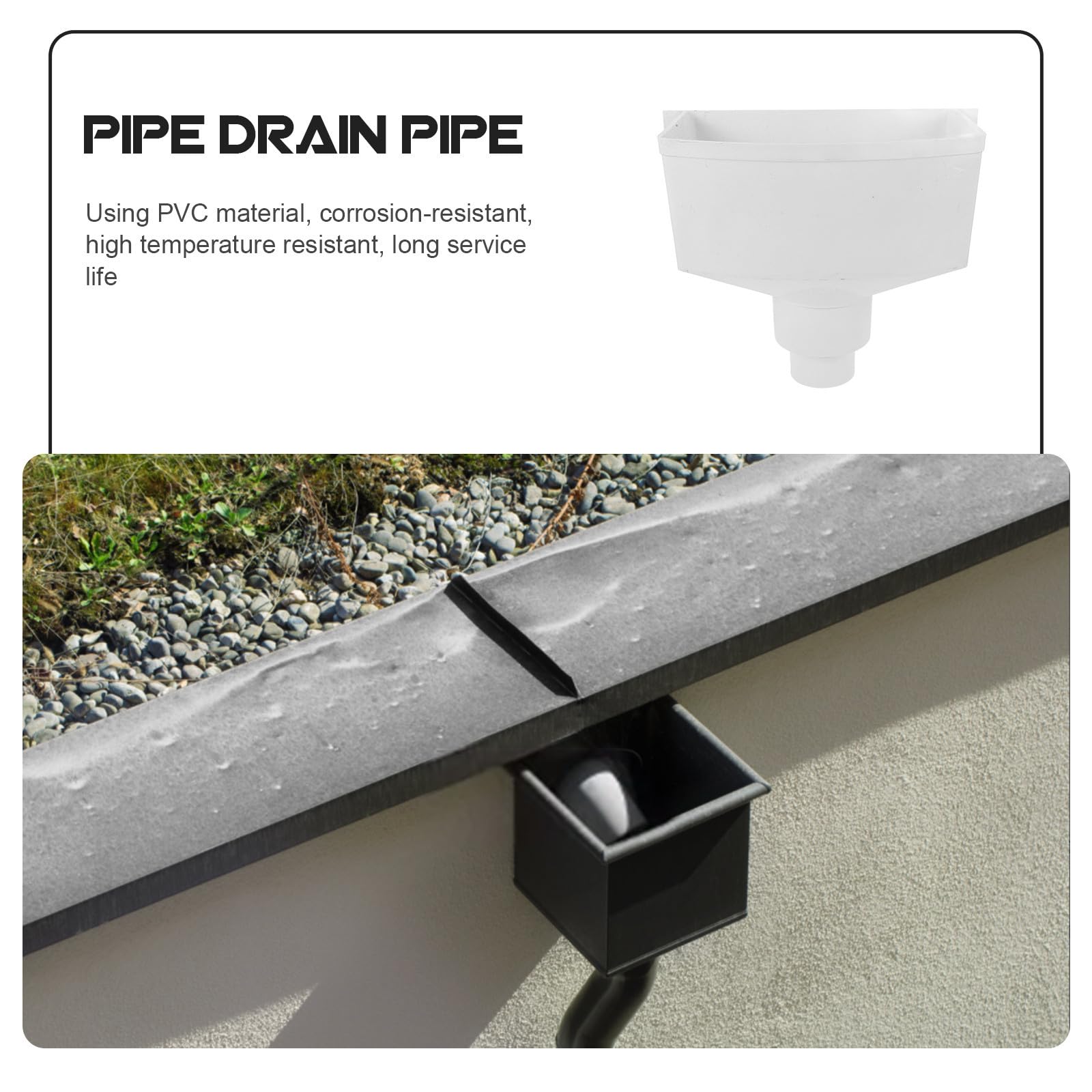 Accesorio Canalón Bajante 110X75 MM en PVC para Drenaje y Recogida de Agua de Lluvia, Conector para Sistema Pluvial en Cubiertas y Tejados