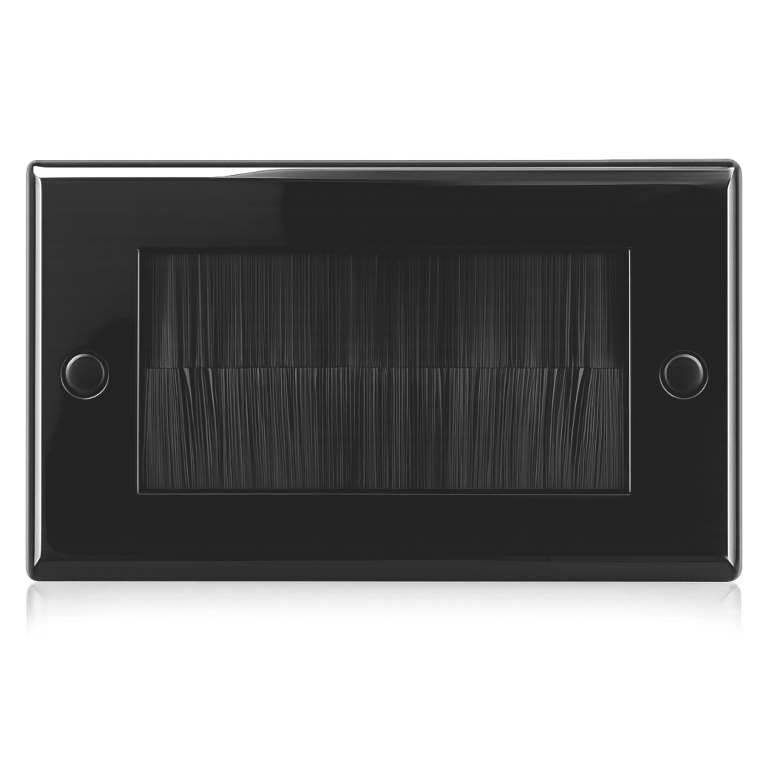 Evoges Black Brush Plate 2 Gang Wall Outlet Entry (Pack of 2)