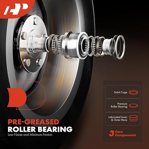 Miniatura 3 de A-Premium 2 rodamientos de rueda delantera y conjunto de cubo con ABS y 8 lengüetas compatibles con Chevrolet y GMC - 2003-2017 - Express