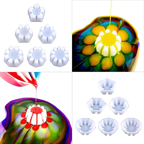 Miniatura 8 de Vasos de silicona para verter flores, para verter pintura, coladores de flores, líquidos, moldes de resina, taza de vertido de líquidos