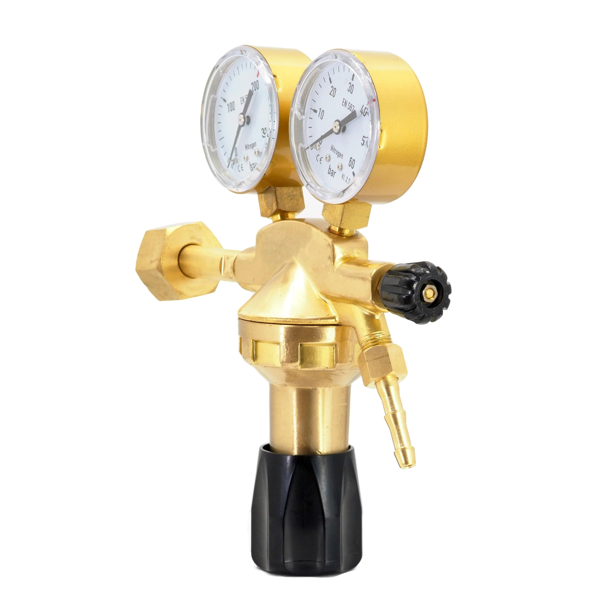 Bouteille de gaz azote - Bouteille de gaz de protection - 8 l remplie - 200 bar - 1,6 m³ - Avec réducteur de pression et capuchon de protection - Pour climatisation, remplissage de pneus et soudage