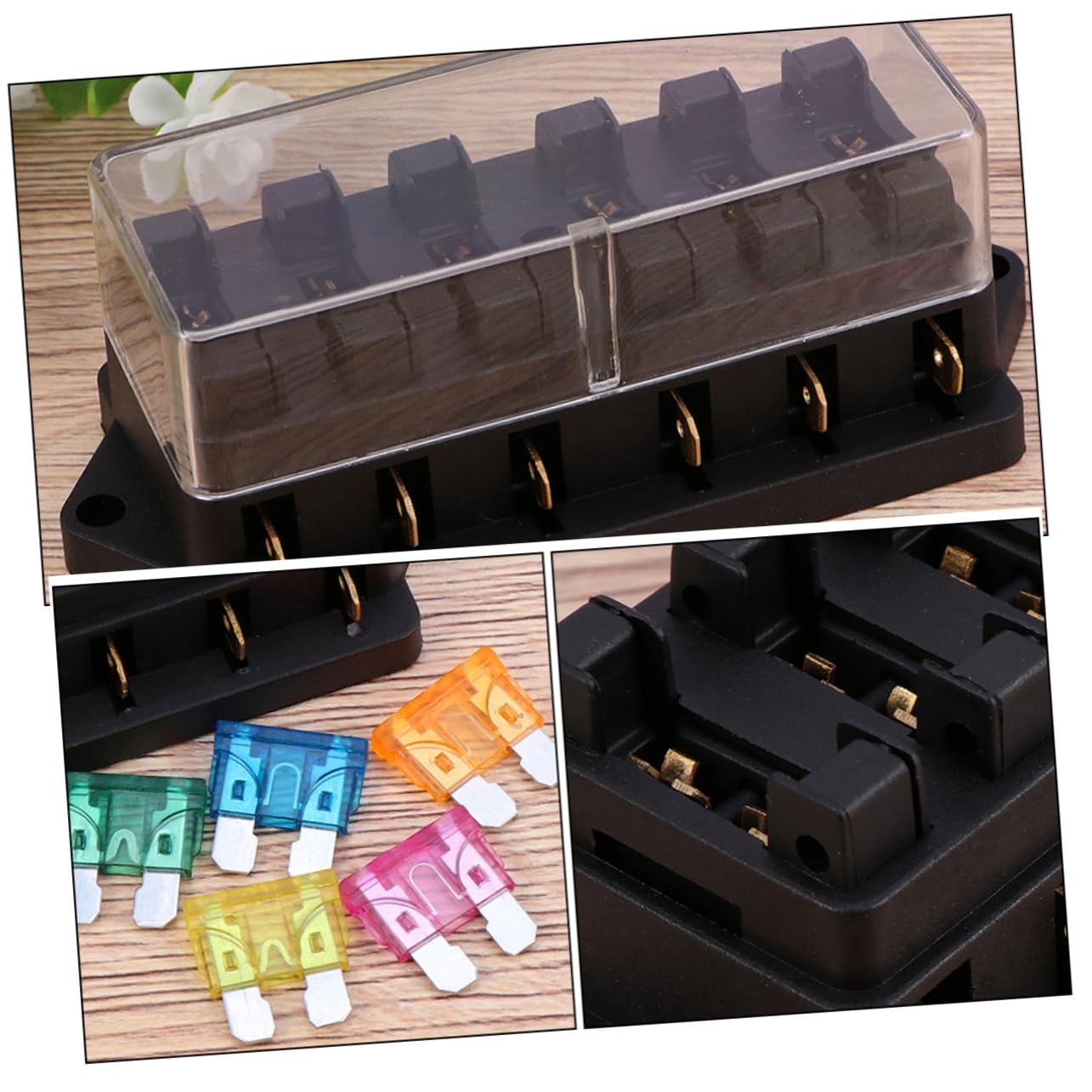 4pcs Way Automotive Fuse Block Durable Fuse Holder Easy Installation Replacement for Truck Owners Reliable Fused Distribution Block