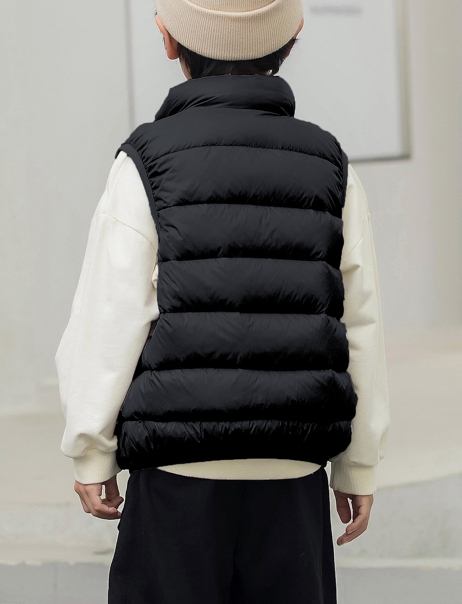 Maeau - Gilet Sans Manches Fille Col Haut Veste Chaude Légère Sans Manches Manteaux en Duvet Enfants Garçon Gilet en Duvet Printemps Automne Hiver 2-12 Ans