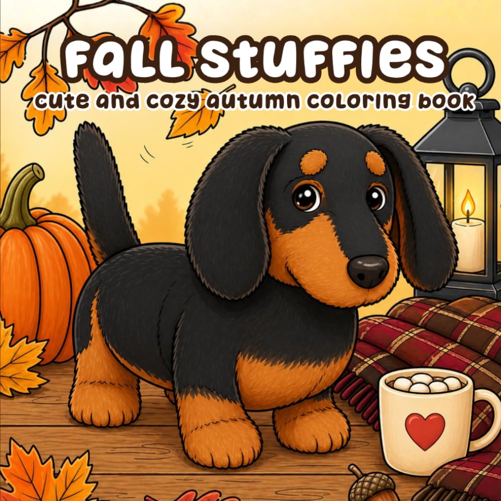 Fall Stuffies: A Cute and Cozy Autumn Coloring Book (Stuffies Coloring Books)