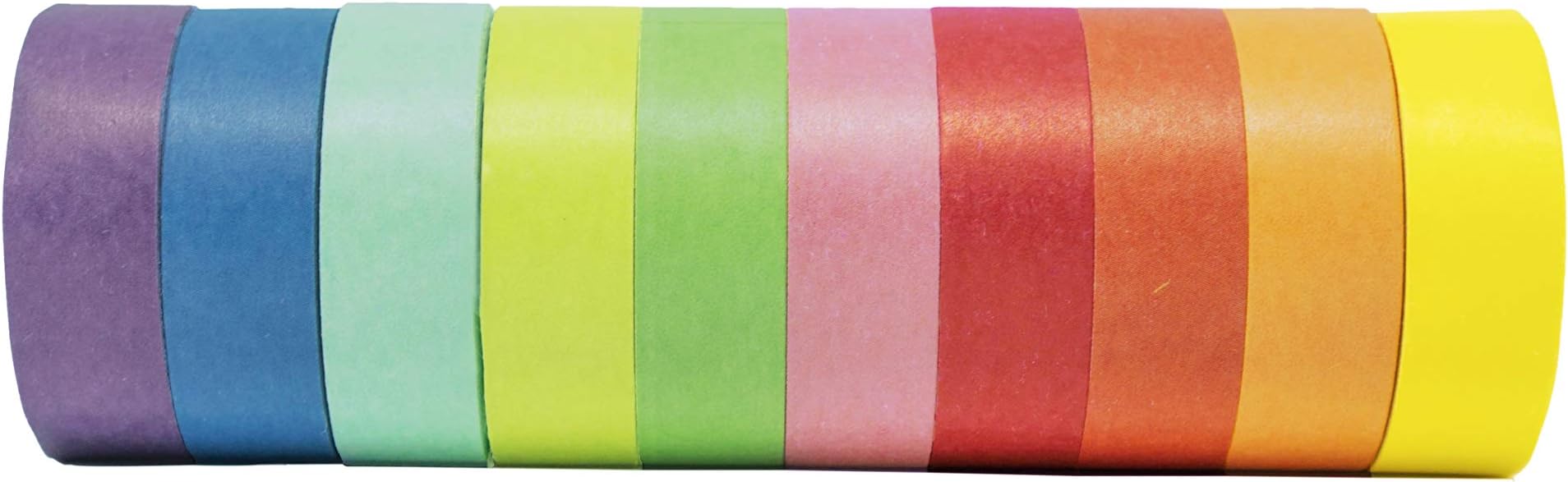 PackU Washi Tape, Set of 10 Solid Pastel Colors Rolls