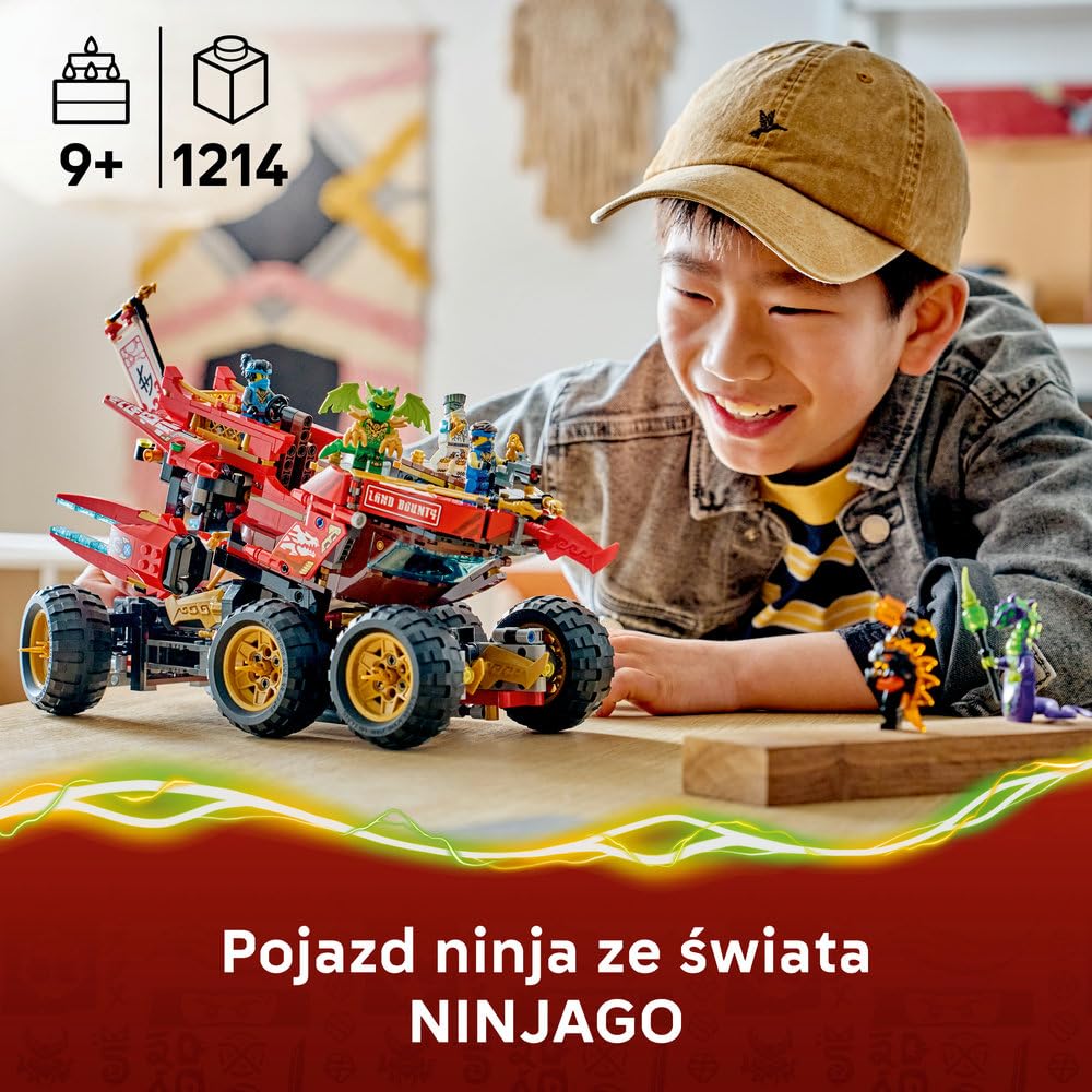LEGO NINJAGO Perła Lądu 71869 | statek ninja, zestaw klocków, prezent dla chłopca i dziewczynki 9+, przygoda ninja, 1214 elementów