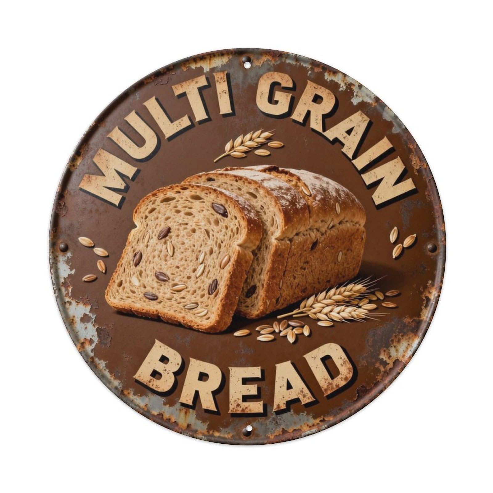 Multi Grain Metal Tin Sign Plaque