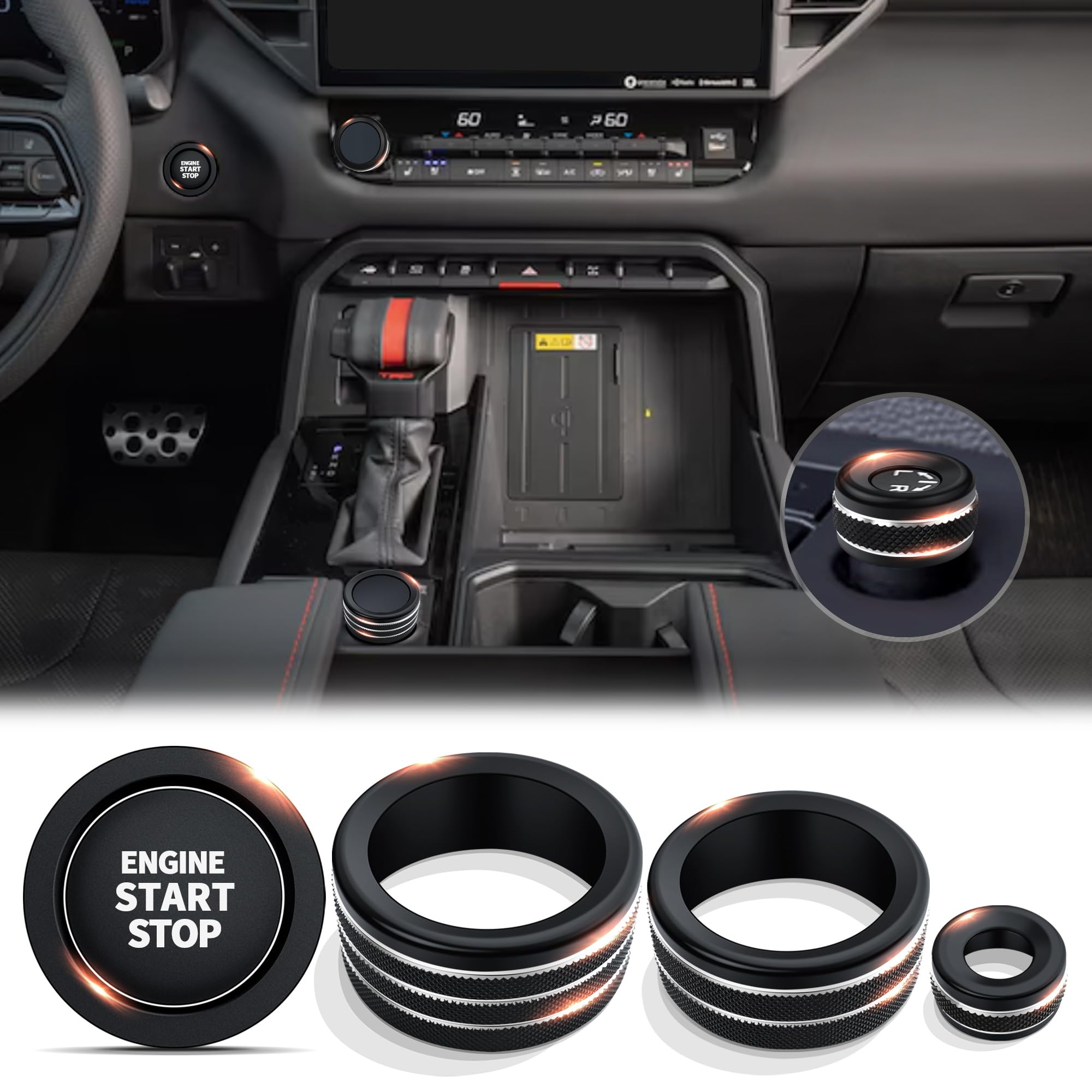 FOR TOYOTA TUNDRA 2022-2023 Carbon ABS Exterior Side Door Handle Cover - View #7