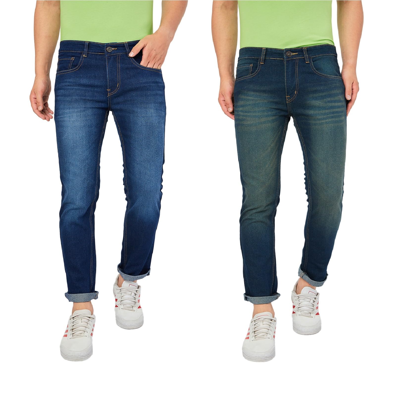 Ben Martin Men's Slim Fit Pack of 2 Stretchable Casusal Denim Combo Jeans Pant for Men, CMB-AU24